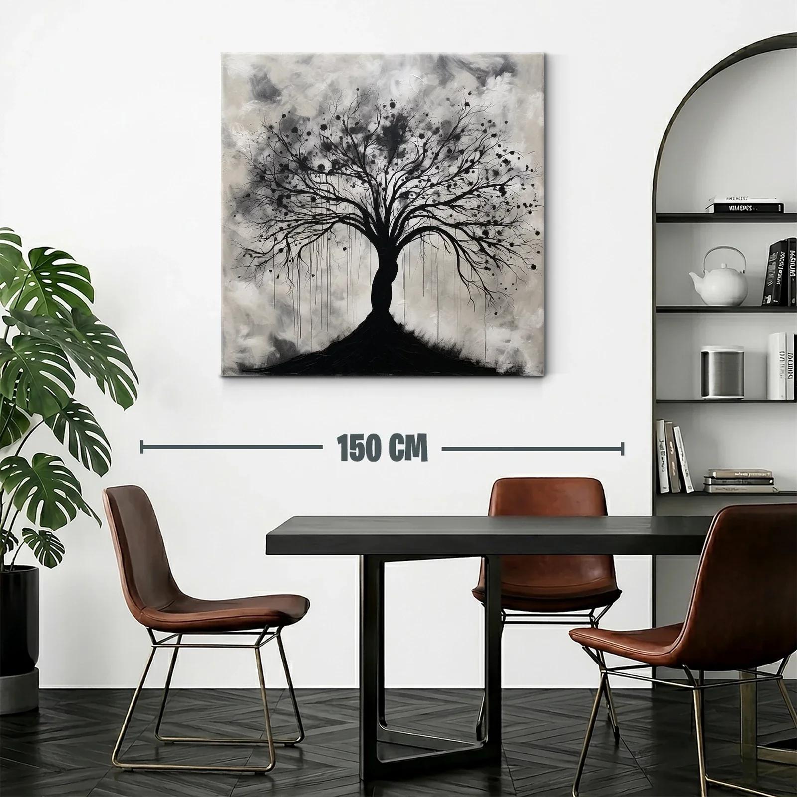 Árbol estilizado en tonos grises y negros para un ambiente elegante — miniatura 2