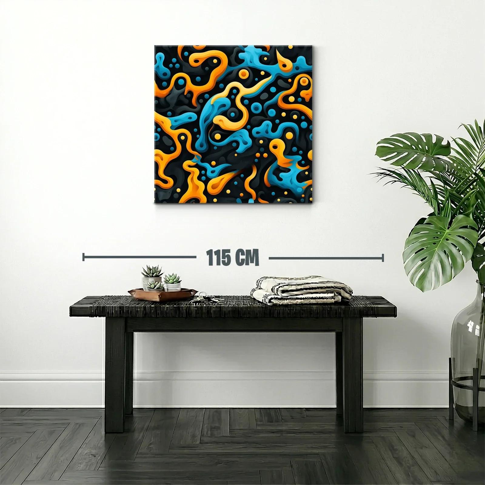 Composición Abstracta en Tonos Naranja y Azul Vibrante — miniatura 2