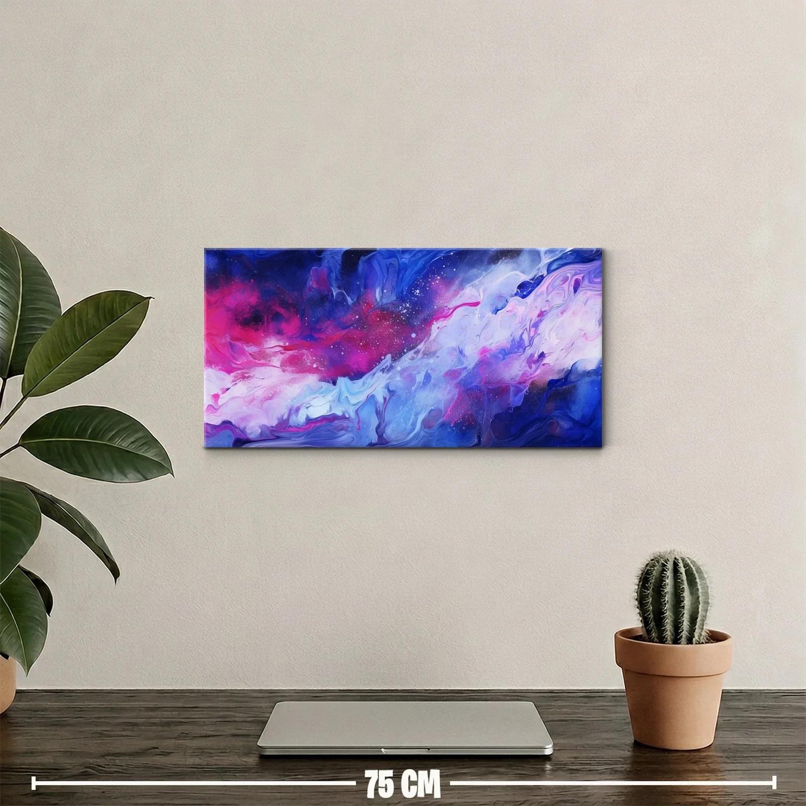 Cuadro nebulosa violeta rosa con salpicado fino — miniatura 2