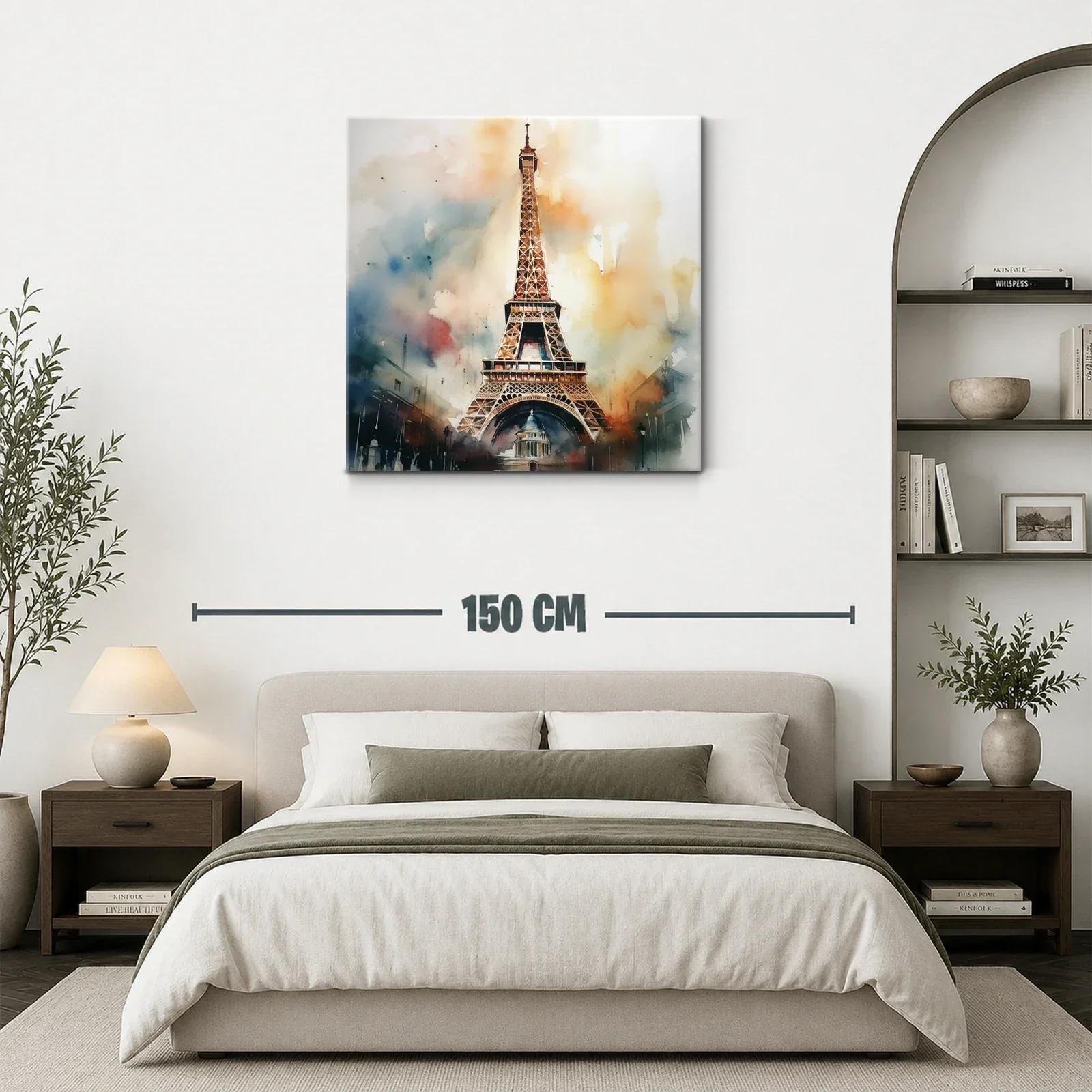 Cuadro Torre Eiffel con tonalidades cálidas y difusas — miniatura 3