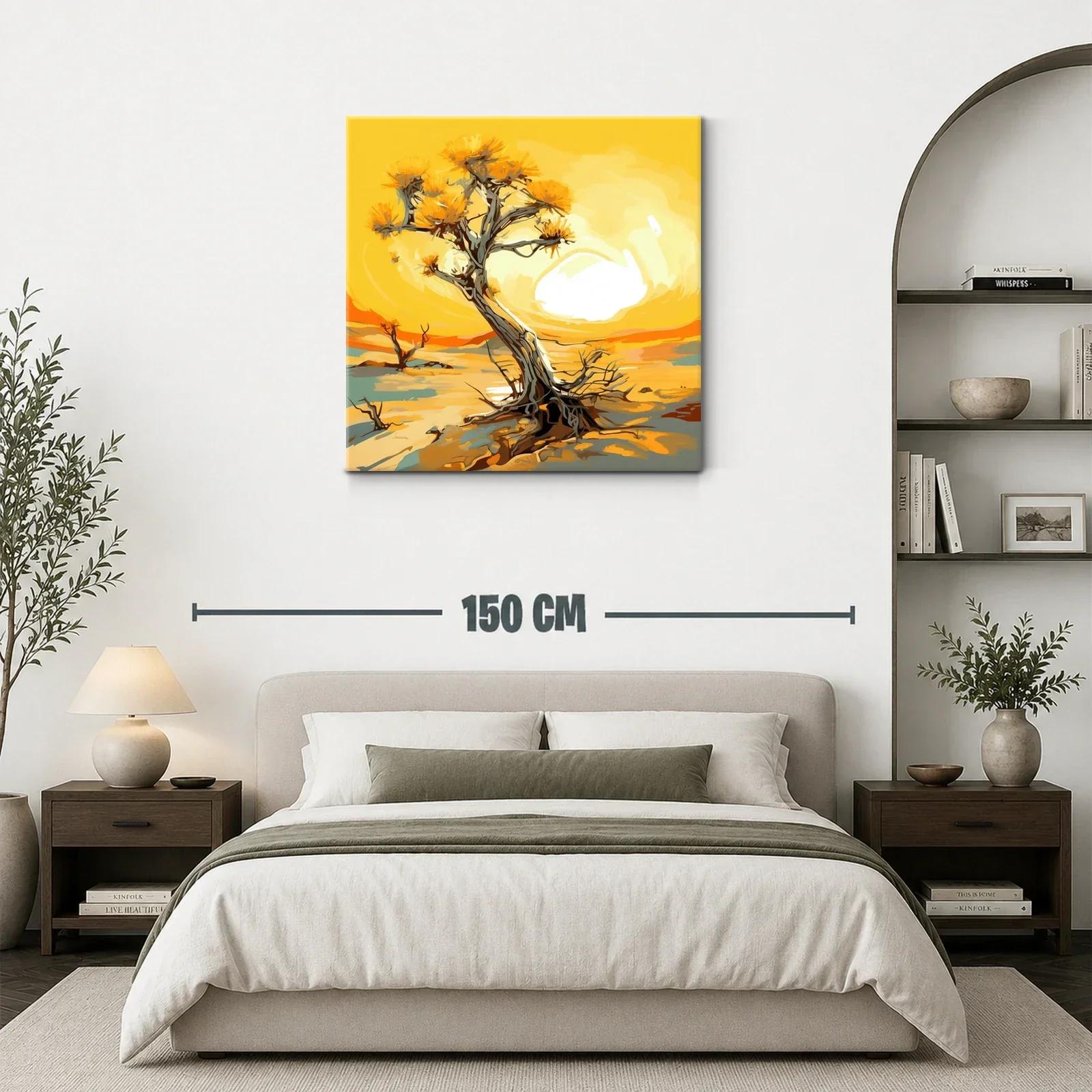 Árbol solitario en paisaje desértico iluminado al atardecer — miniatura 3
