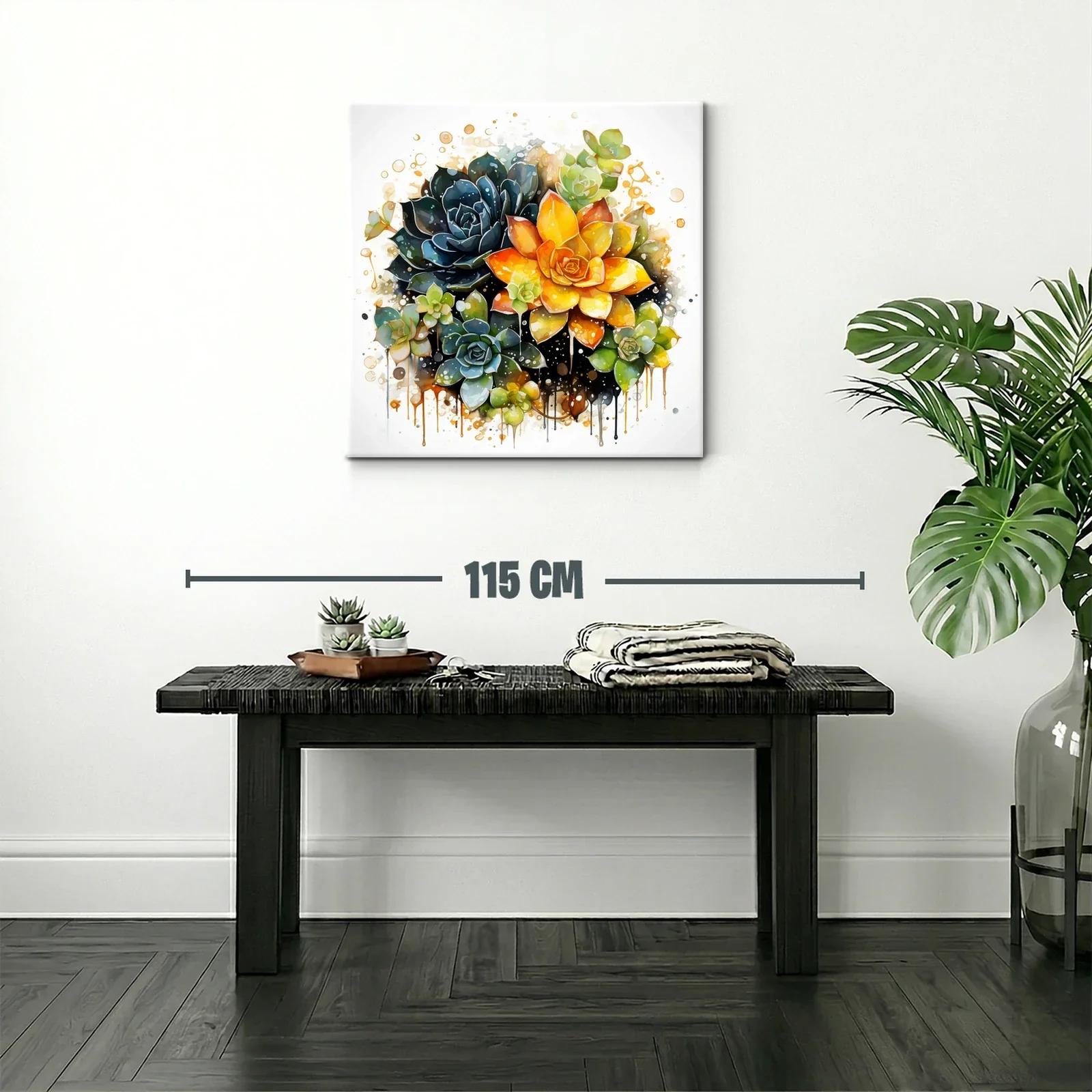 Exquisito cuadro de suculentas con tonos vibrantes y contrastes — miniatura 2