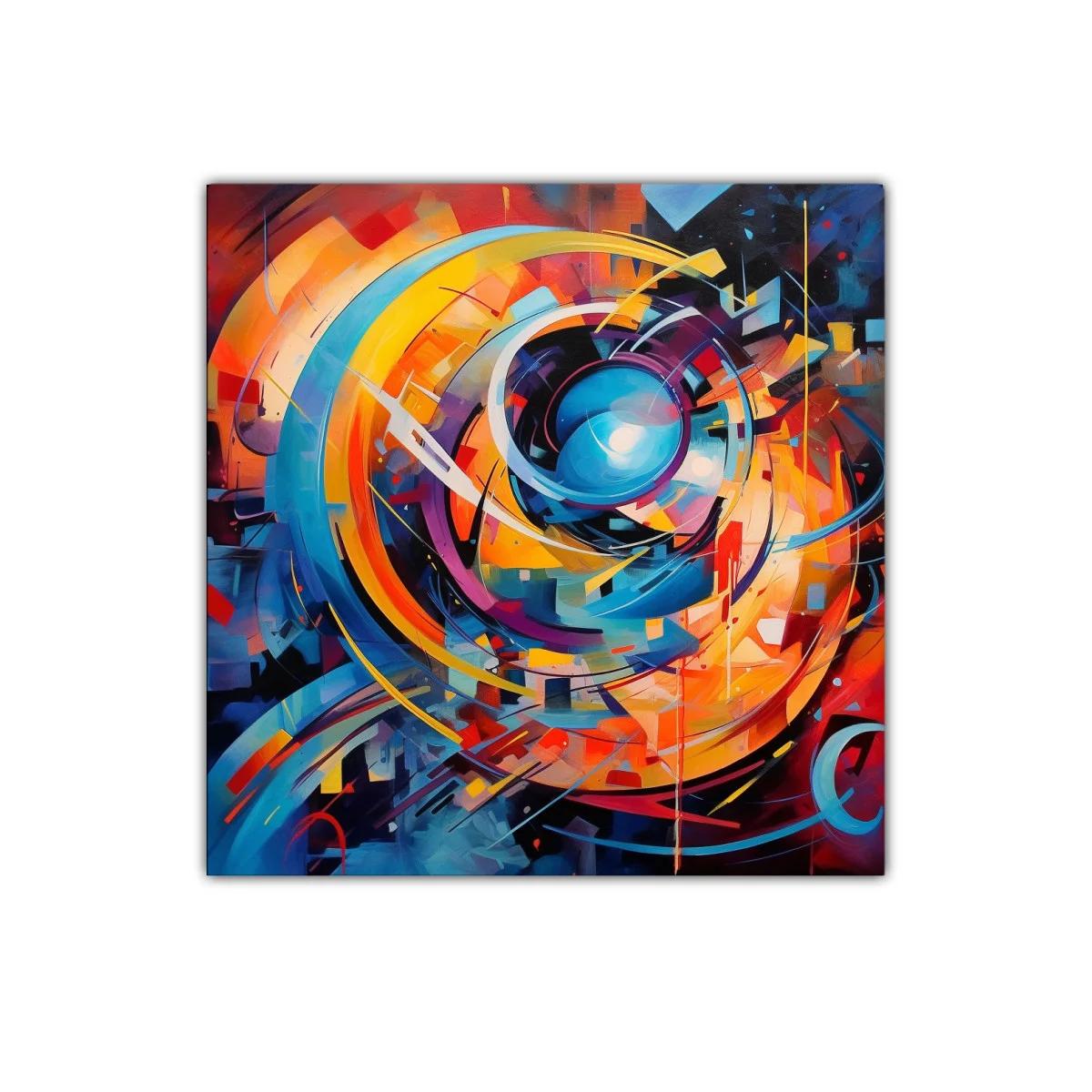 Cuadro abstracto con dinámicas formas y vibrante colorido — imagen principal