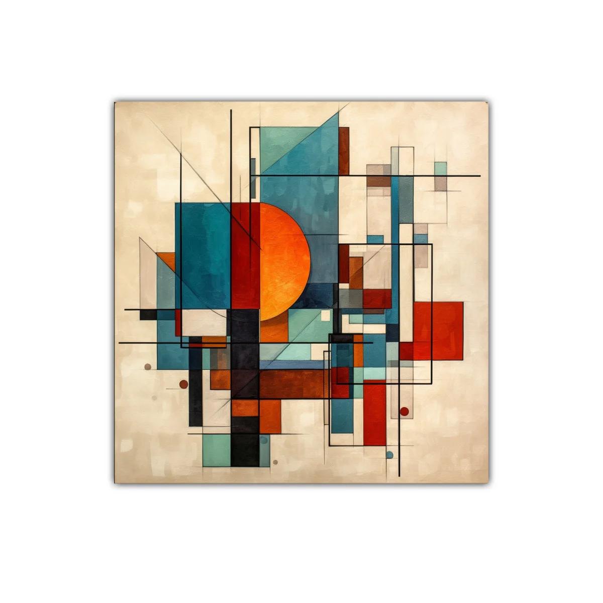 Composición geométrica con formas y colores vibrantes