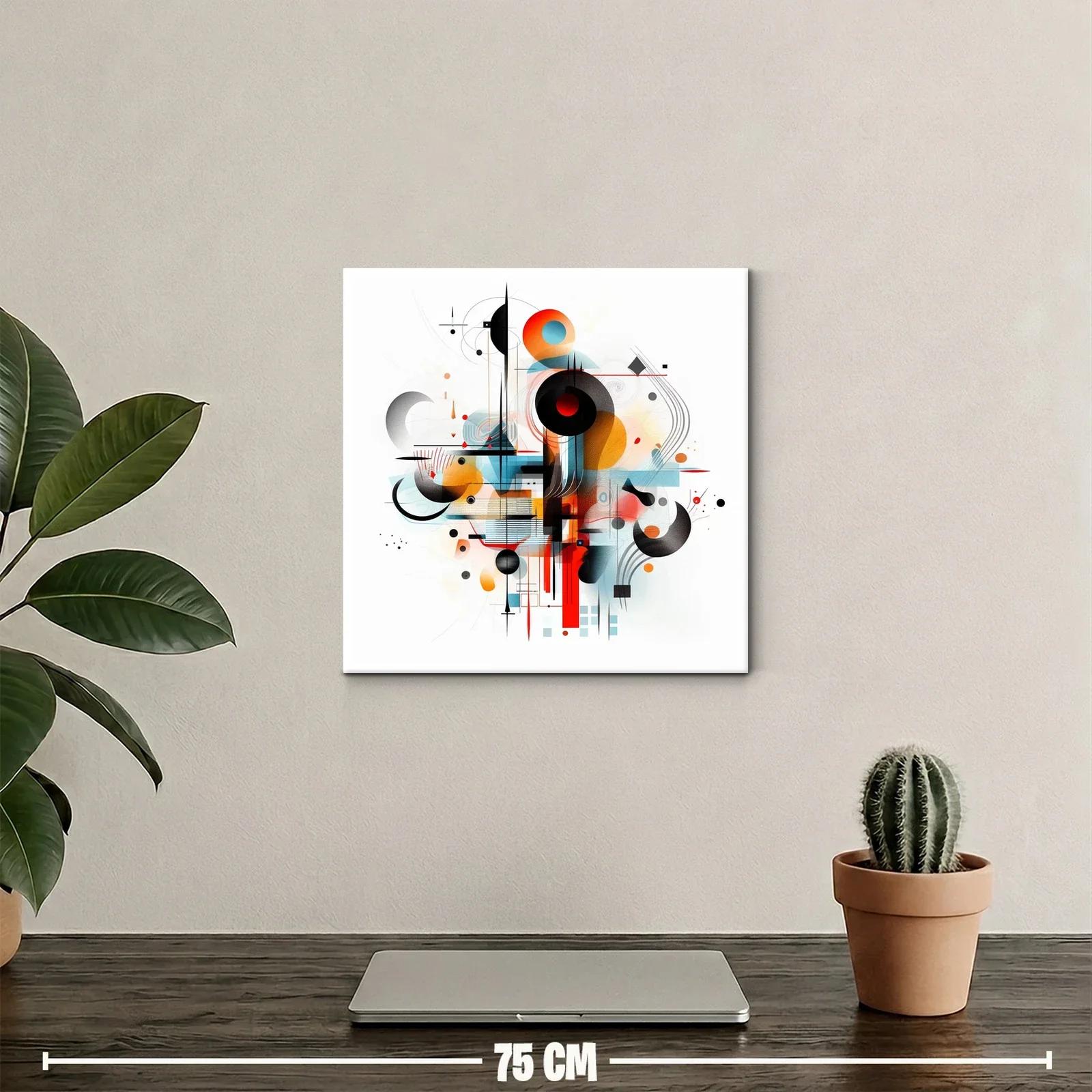 Composición abstracta vibrante con formas geométricas y líneas dinámicas — miniatura 2