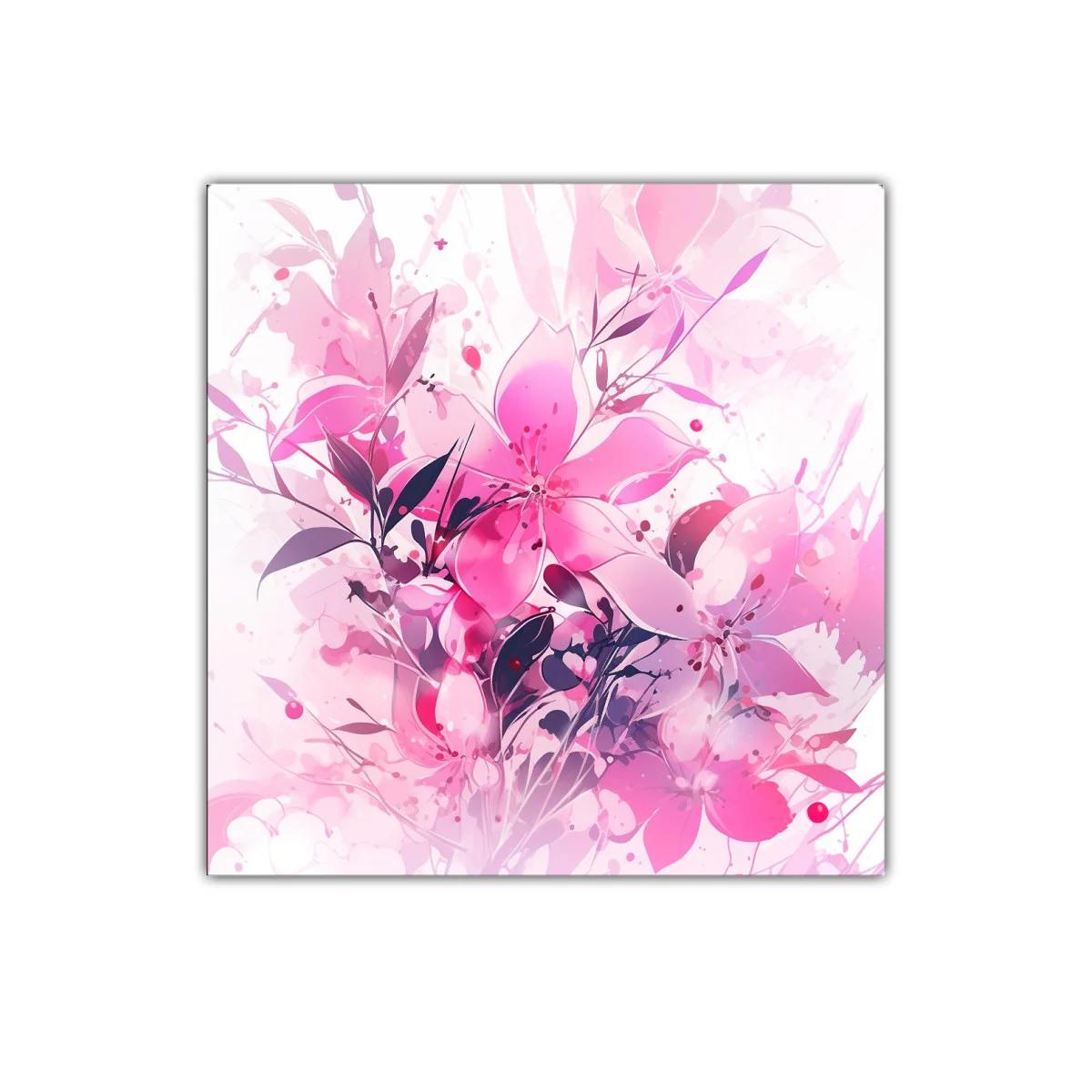 Cuadro decorativo con delicadas flores en tonos rosas y lilas — imagen principal