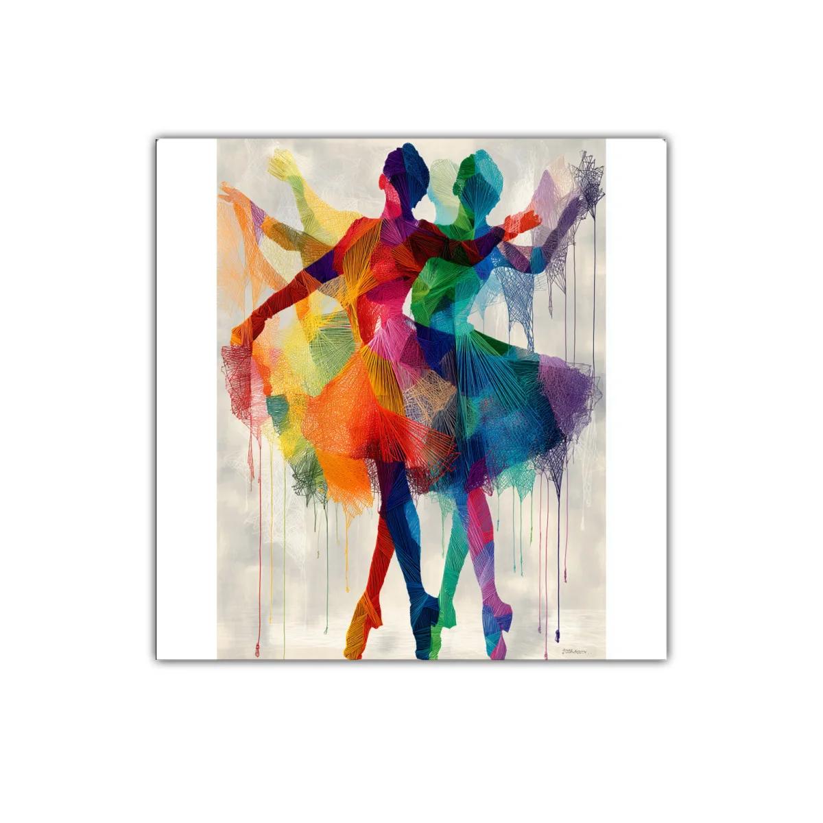 Cuadro Decorativo Bailarinas en Movimiento Multicolor