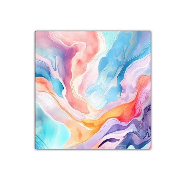 Composición abstracta en colores pastel y vibrantes