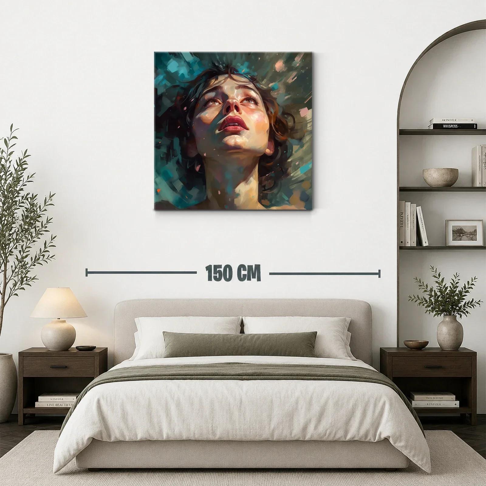 Retrato expresivo de mujer mirando hacia el cielo — miniatura 3