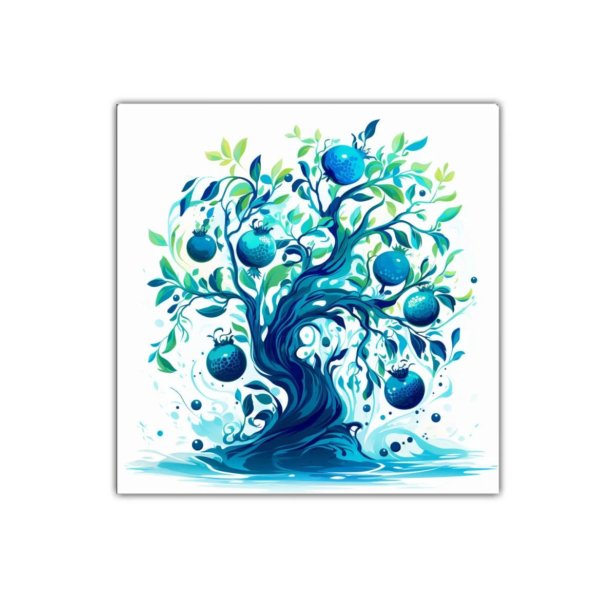 Árbol Azul con Granadas en Movimiento Natural — miniatura 1