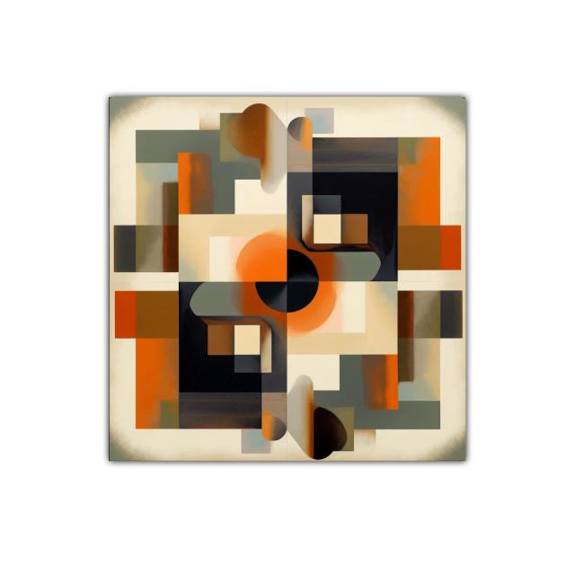 Composición geométrica en tonos cálidos y neutros