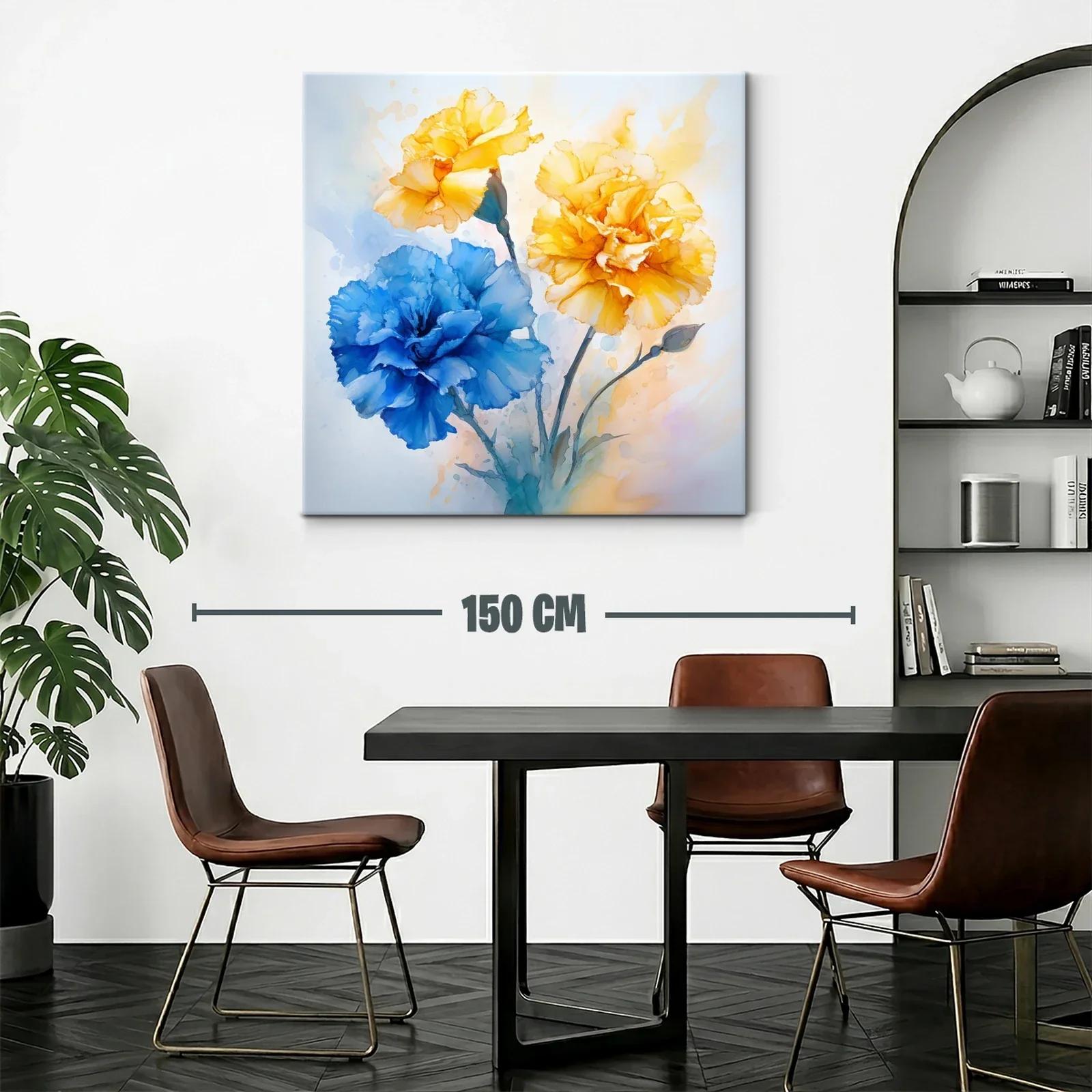 Flores vibrantes en tonos azules y amarillos delicados — miniatura 2
