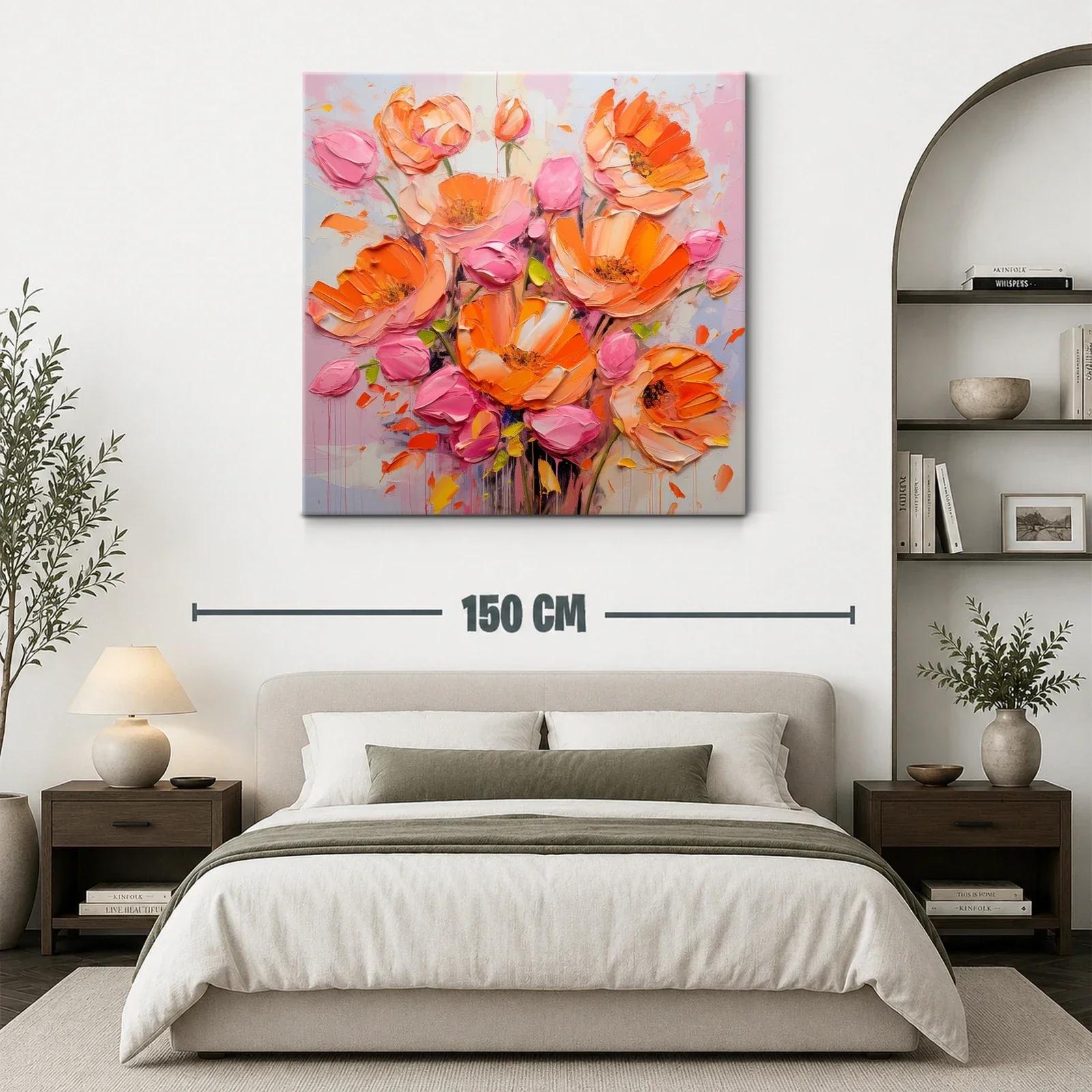 Ramo vibrante de flores en tonos naranjas y rosas — miniatura 3