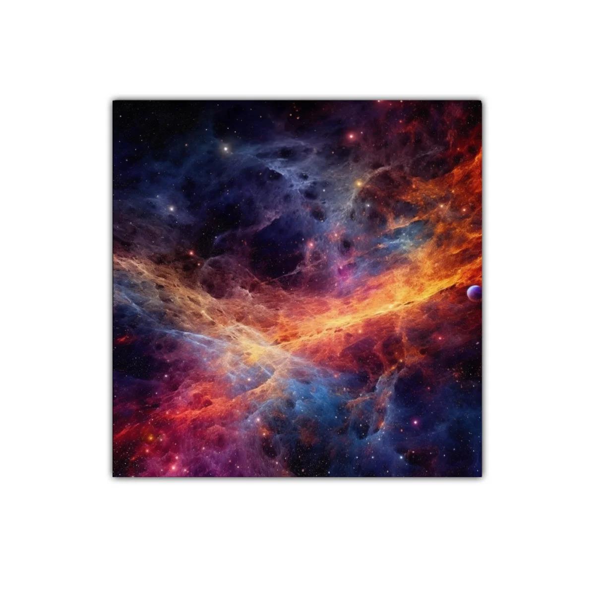 Impactante cuadro cósmico con explosión de colores intensos — imagen principal