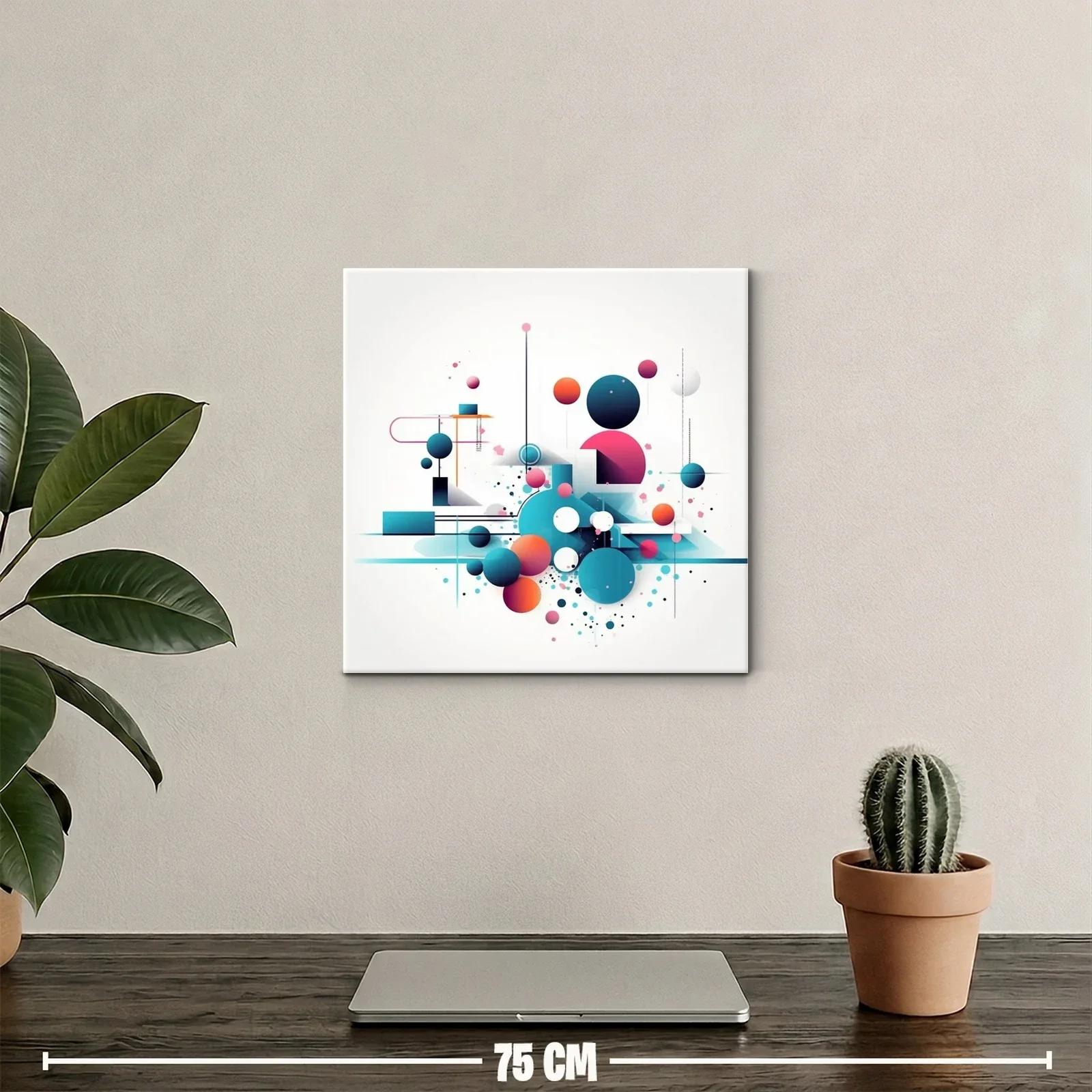 Composición abstracta de círculos y líneas en tonos vibrantes — miniatura 2