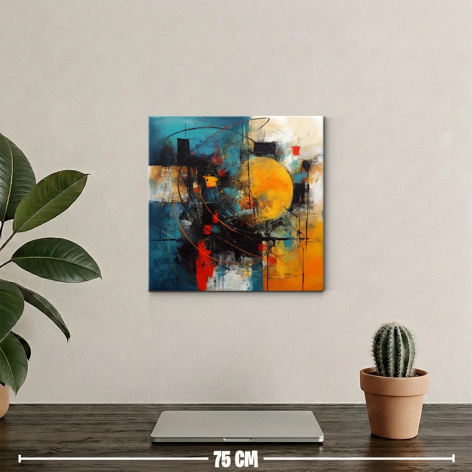 Composición abstracta con esfera amarilla y tonos vibrantes — miniatura 2