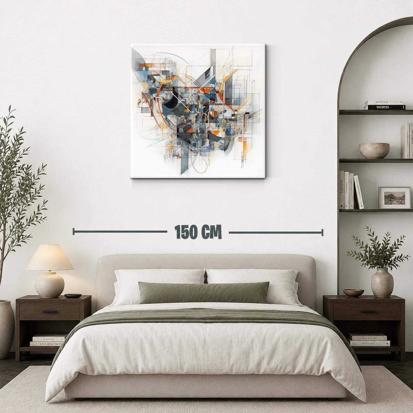 Composición abstracta con líneas geométricas y tonos cálidos — miniatura 3