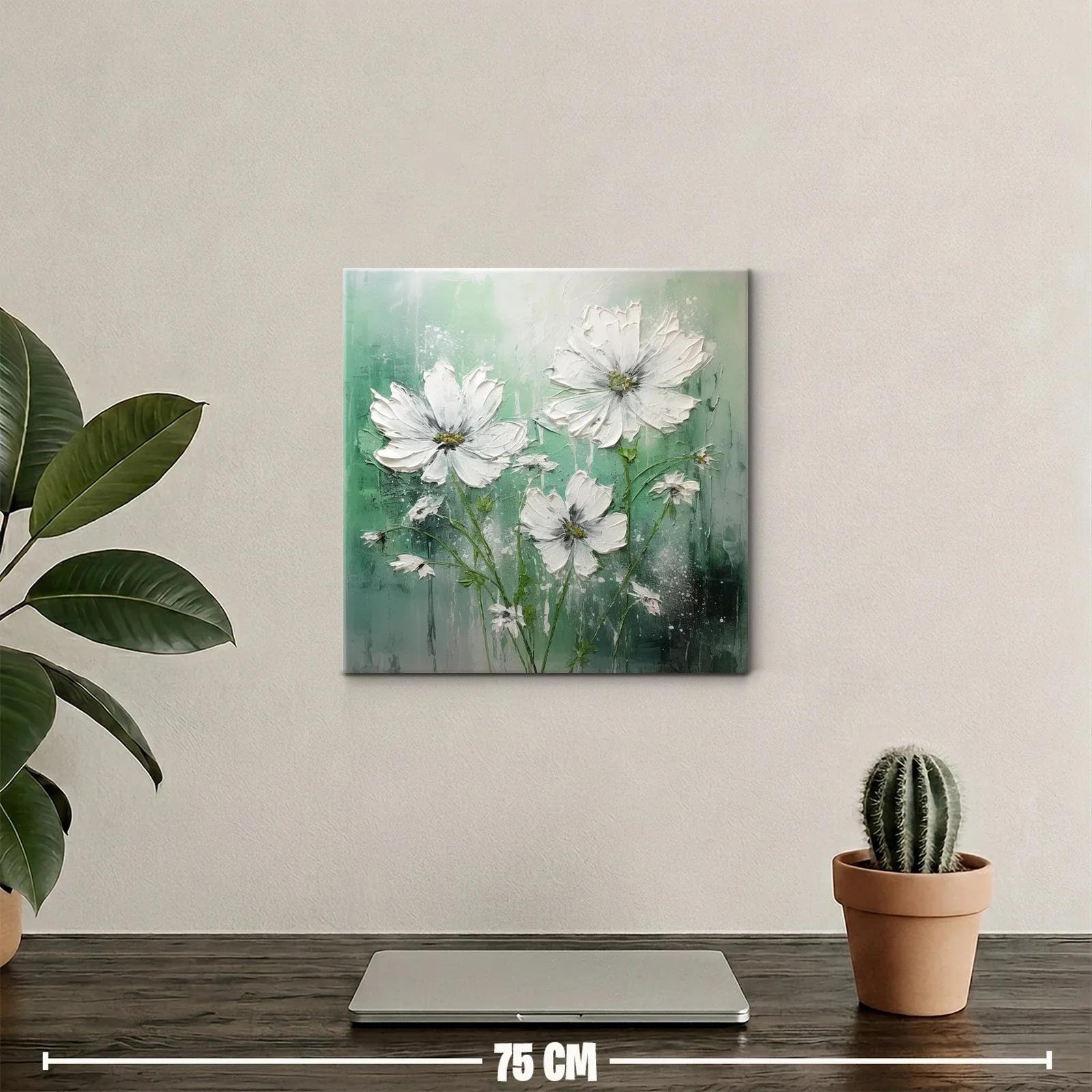 Cuadro floral en tonos verdes y blancos suaves — miniatura 2