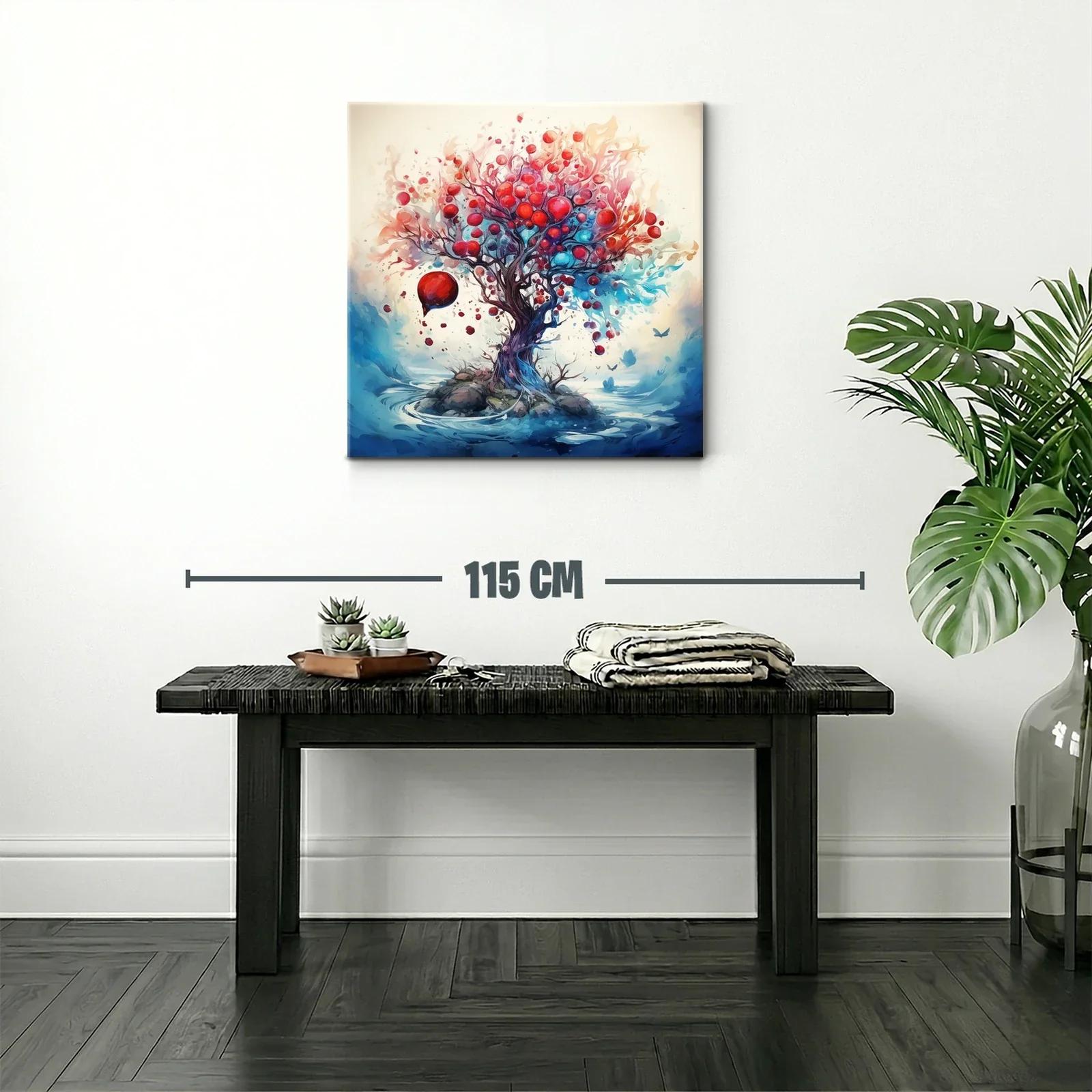 Árbol de frutos rojos con paisaje onírico y acuático — miniatura 2