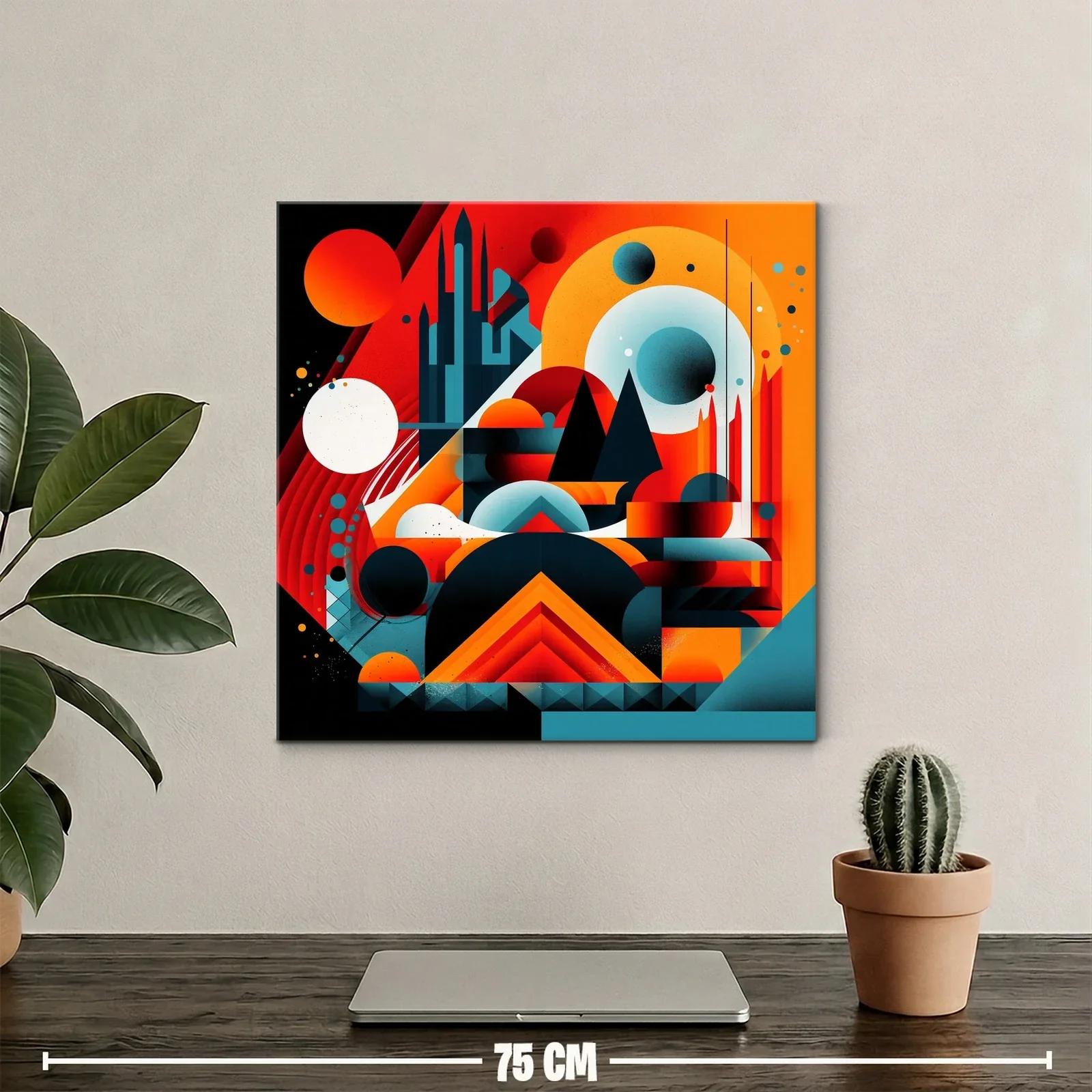 Composición geométrica vibrante con figuras abstractas y contrastes intensos — miniatura 2