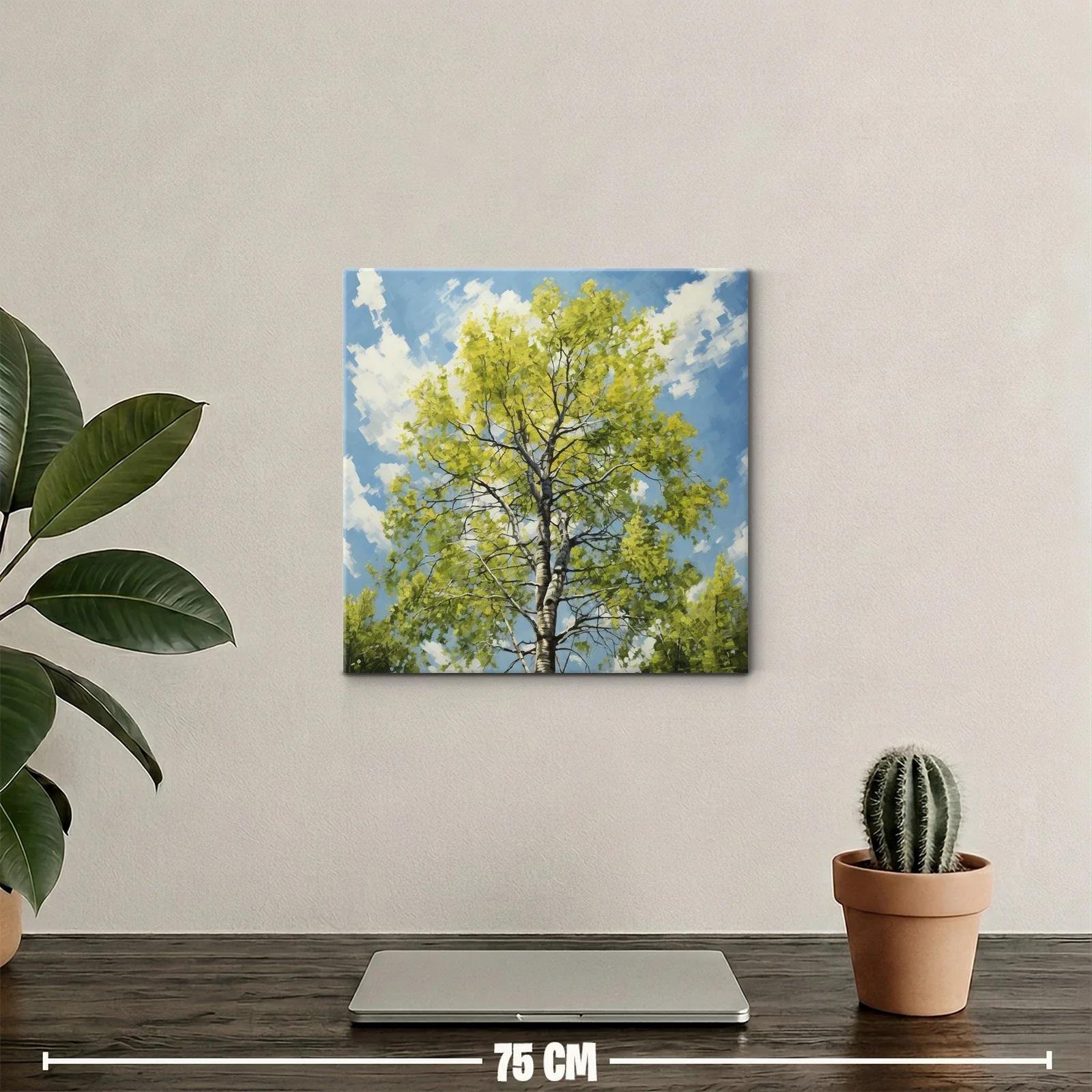 Cuadro de árbol con follaje verde bajo cielo azul claro — miniatura 2