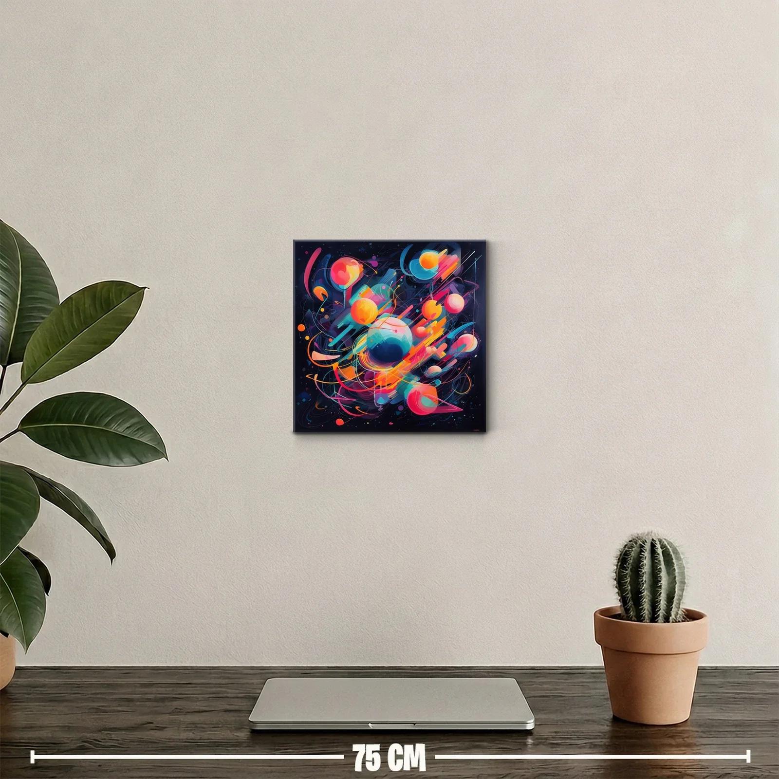 Composición dinámica con esferas y trazos de colores vibrantes — miniatura 2