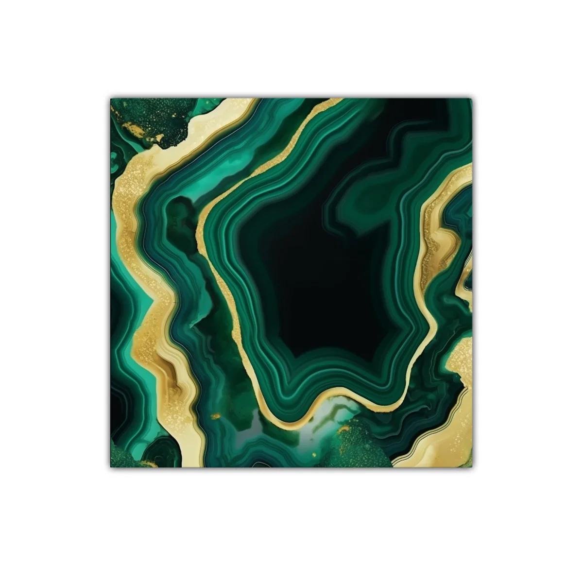 Diseño abstracto en tonos verdes con detalles dorados