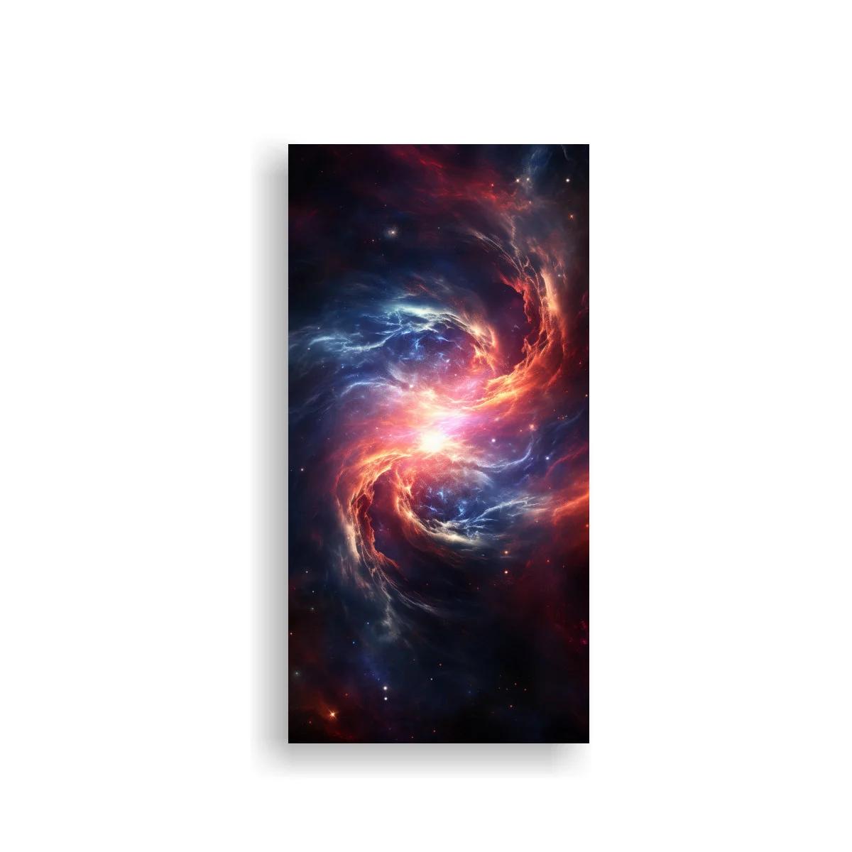 Cuadro galaxia espiral con brillo central intenso