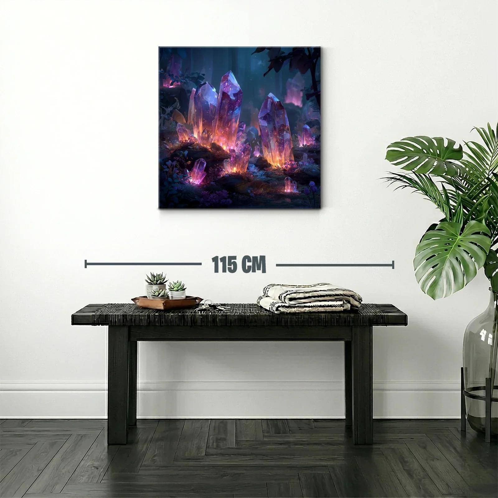 Cuadro con cristales luminosos en tonos violeta y azul — miniatura 2