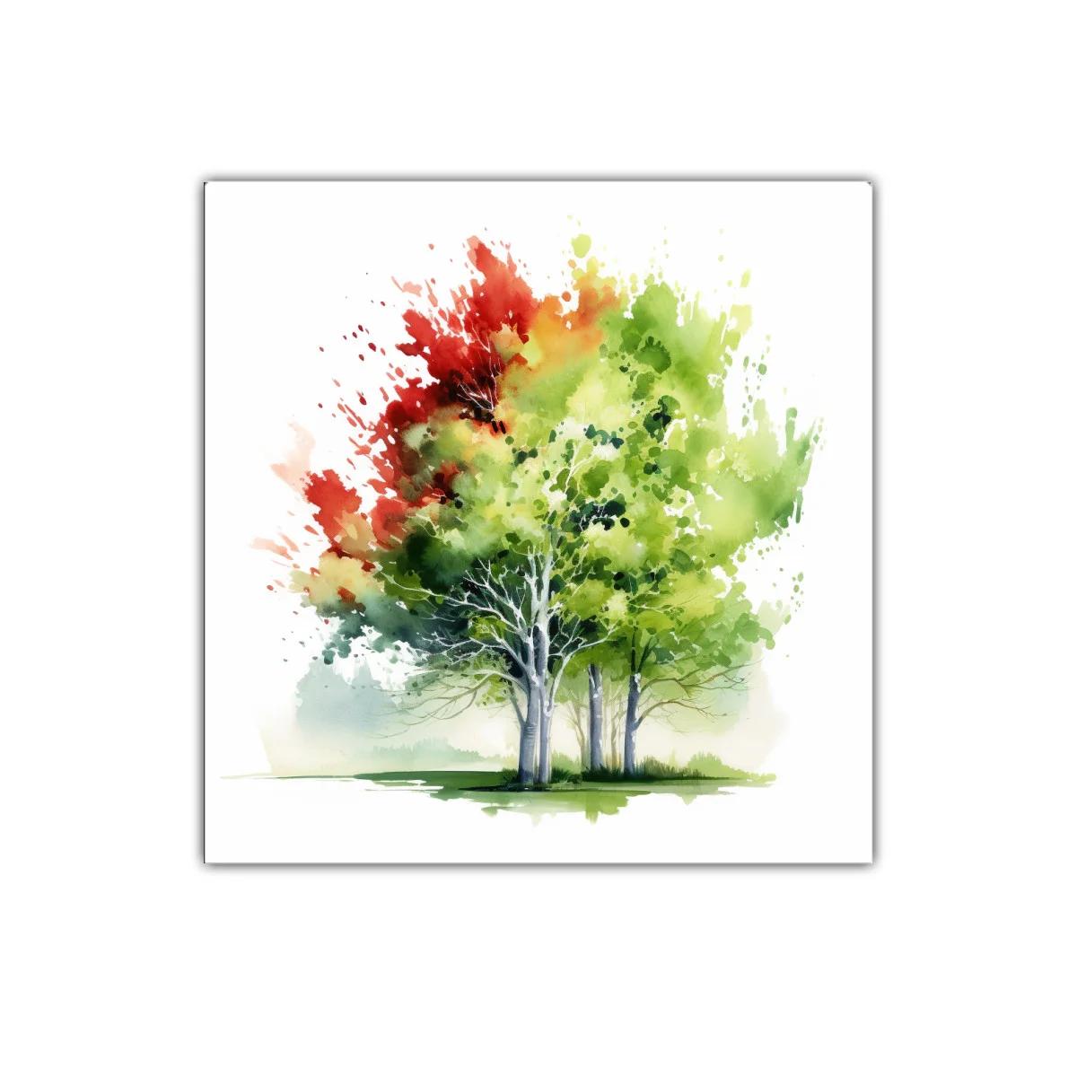Cuadro decorativo árbol splash de colores naturales
