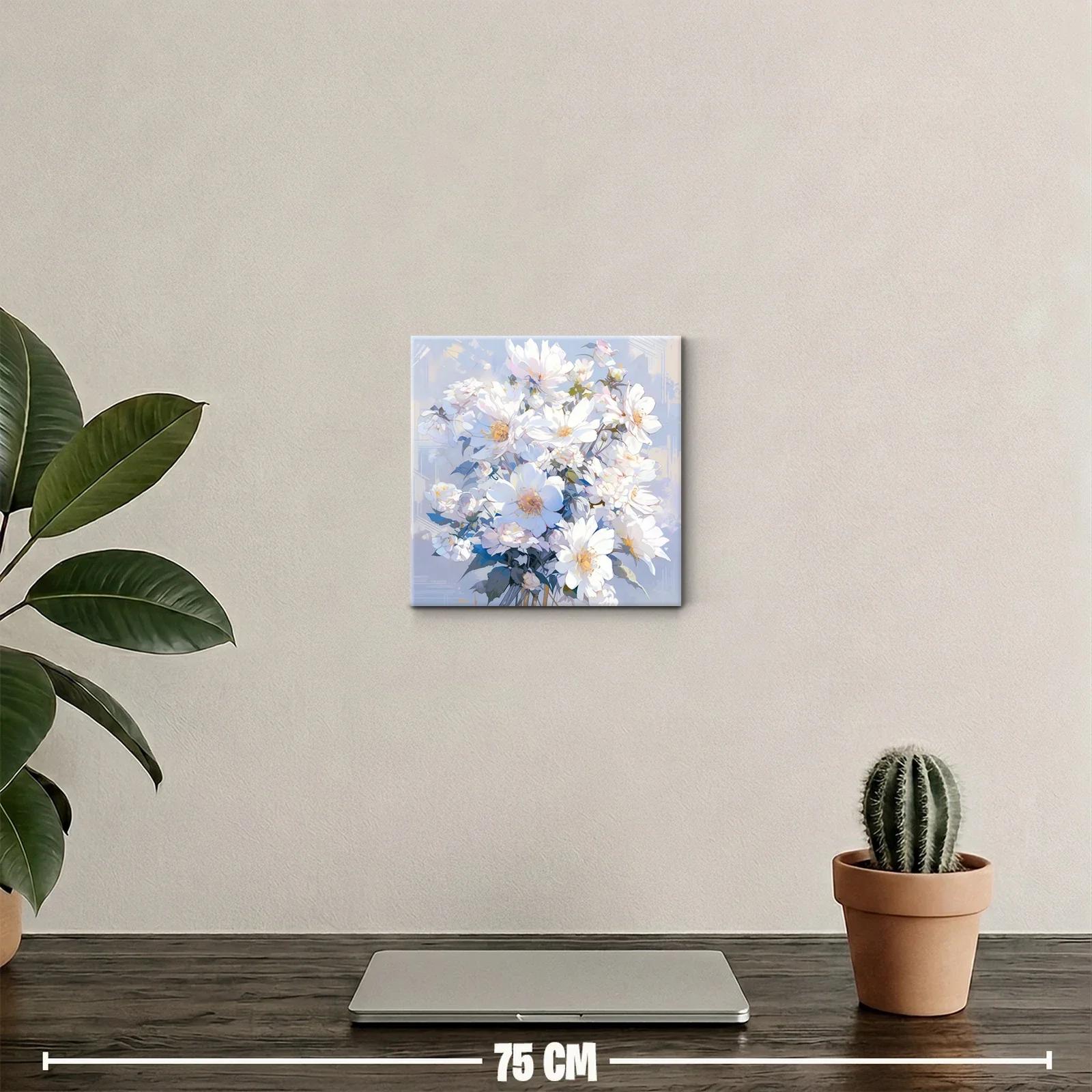 Cuadro floral con bouquet de flores blancas y tonos pastel — miniatura 2