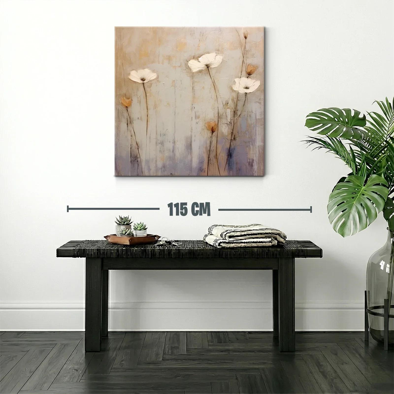 Cuadro floral con tonos neutros y aire delicado — miniatura 2