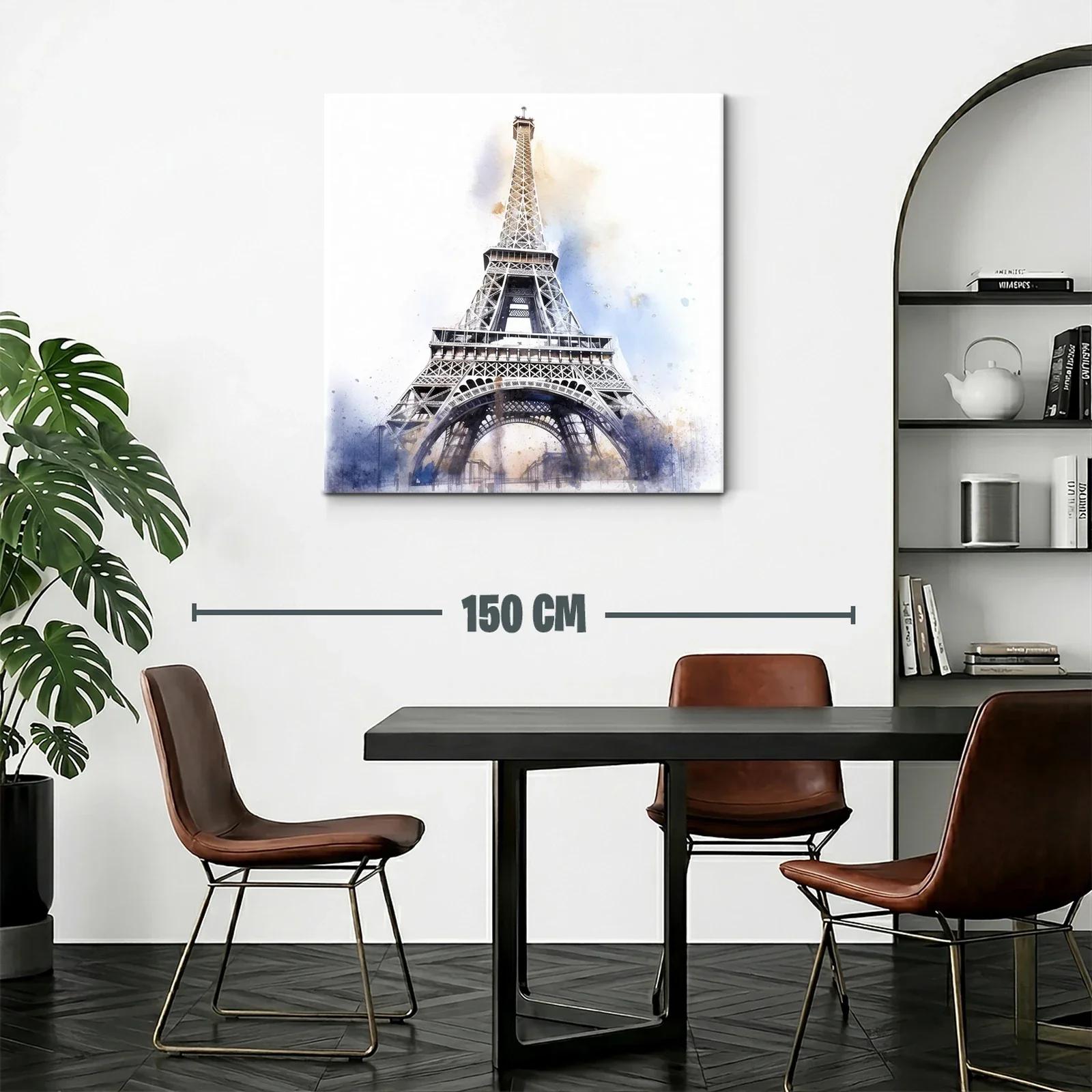 Perspectiva artística de la torre Eiffel en tonos suaves — miniatura 2