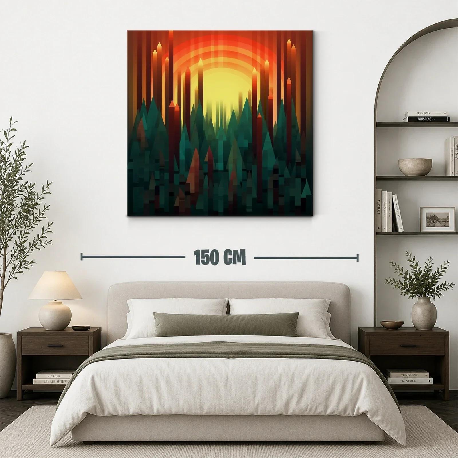 Atardecer abstracto entre picos geométricos vibrantes — miniatura 3