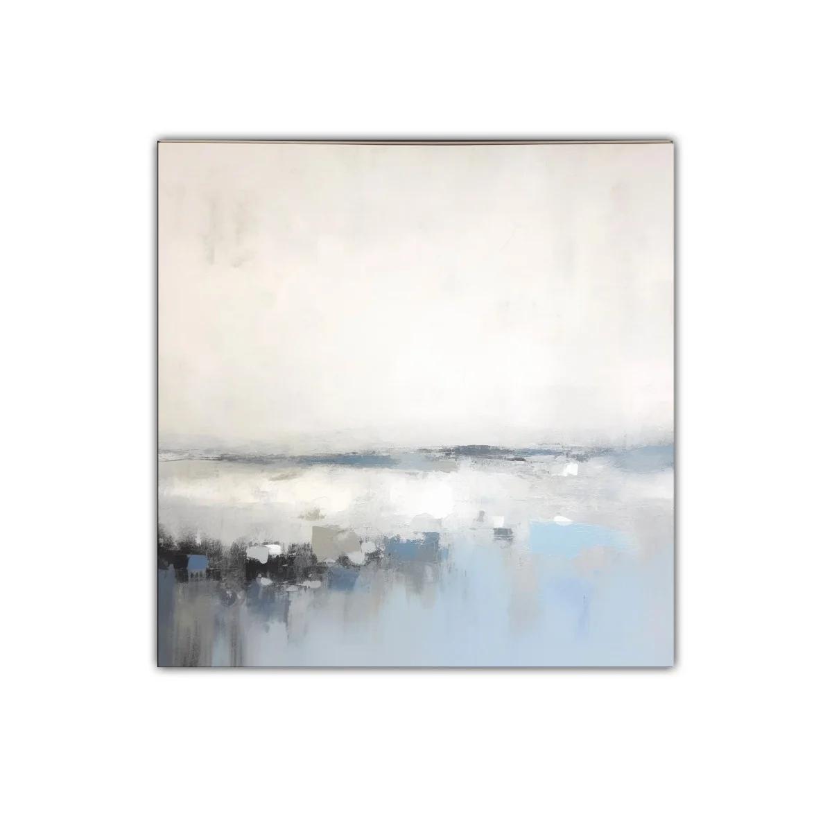 Cuadro abstracto en tonos suaves azules y grises — miniatura 1