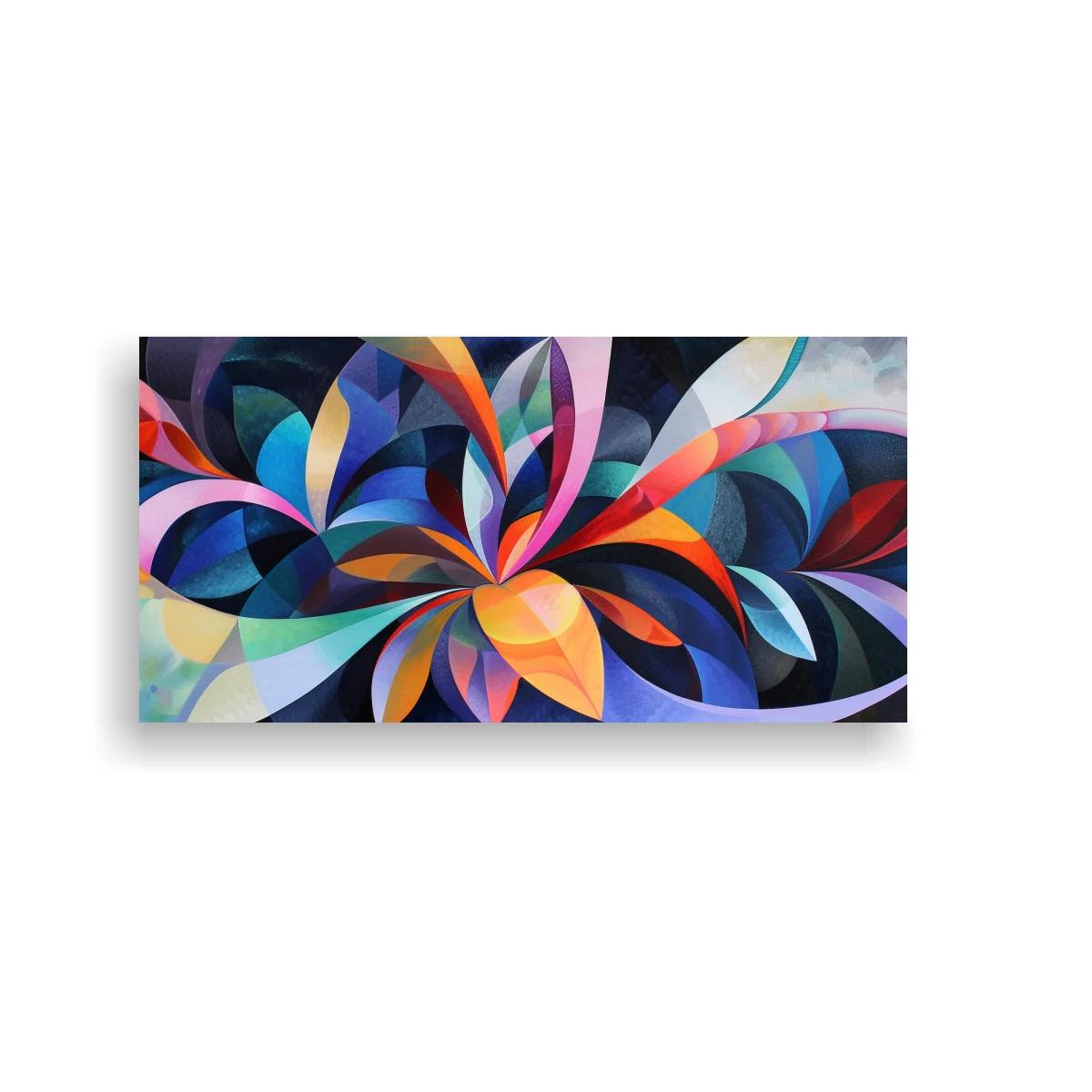 Cuadro flores abstractas de pétalos superpuestos