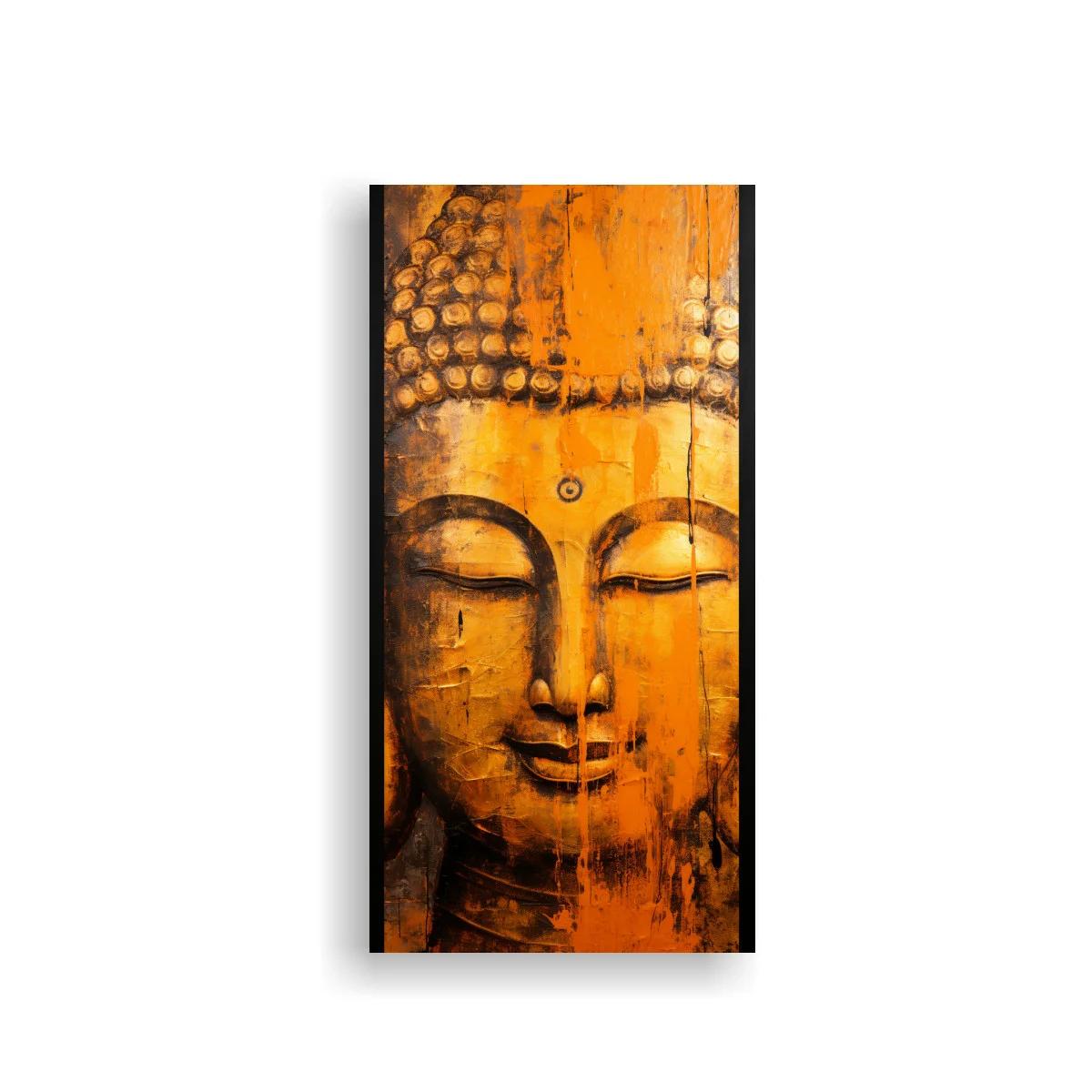 Cuadro rostro de Buda con textura envejecida