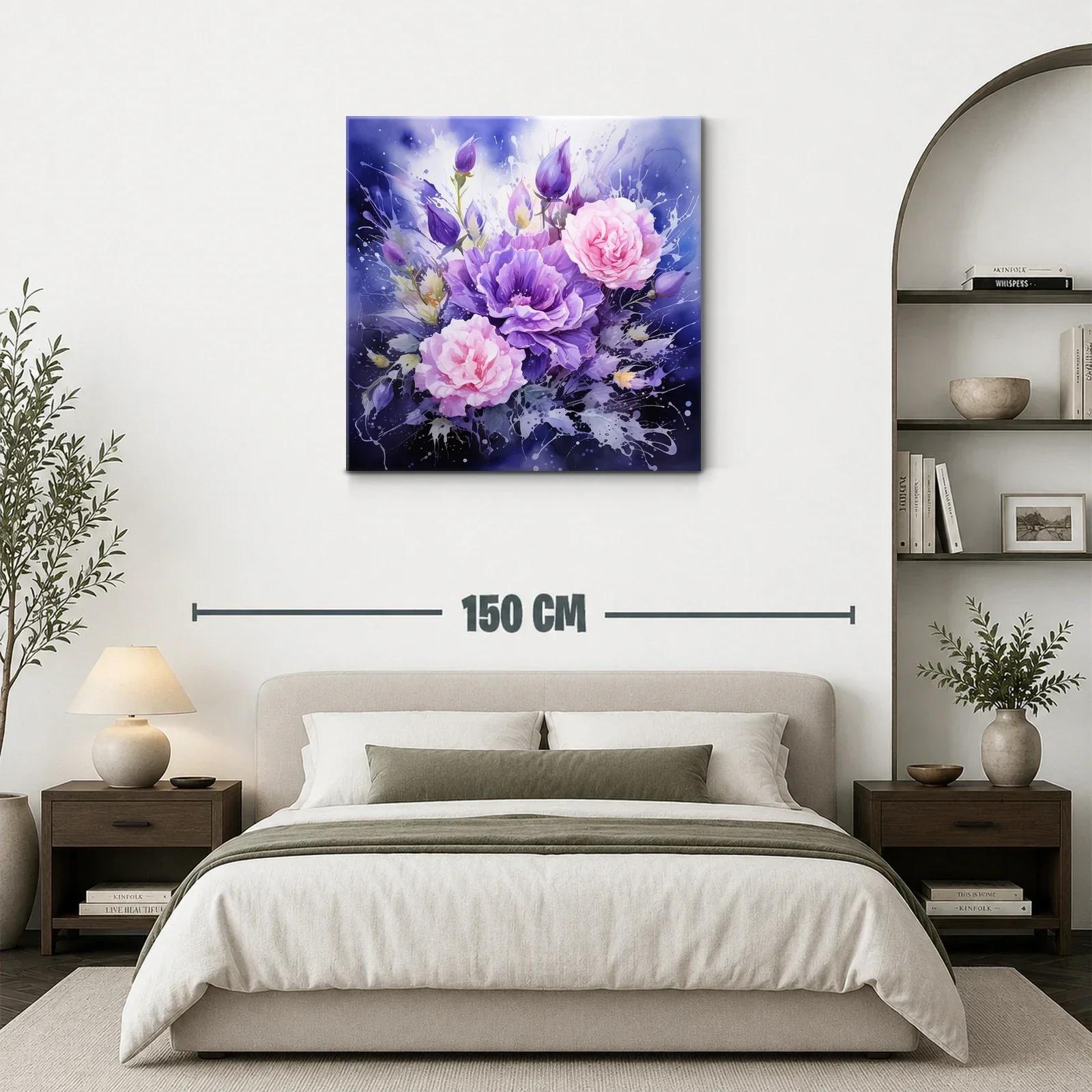 Ramo de flores en tonos violetas y rosa pastel — miniatura 3