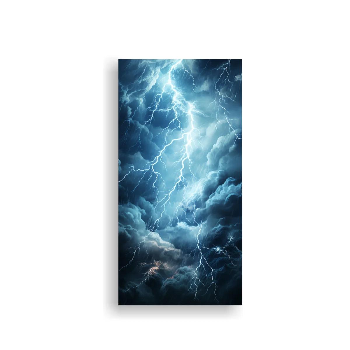 Cuadro tormenta eléctrica con gran descarga luminosa — imagen principal