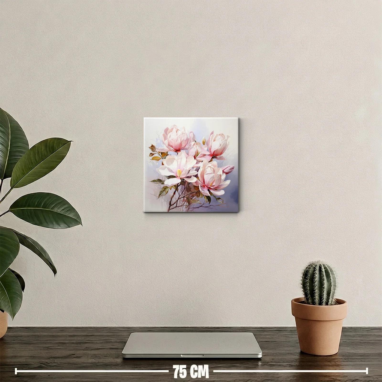 Cuadro decorativo con flores de magnolia en tonos suaves — miniatura 2