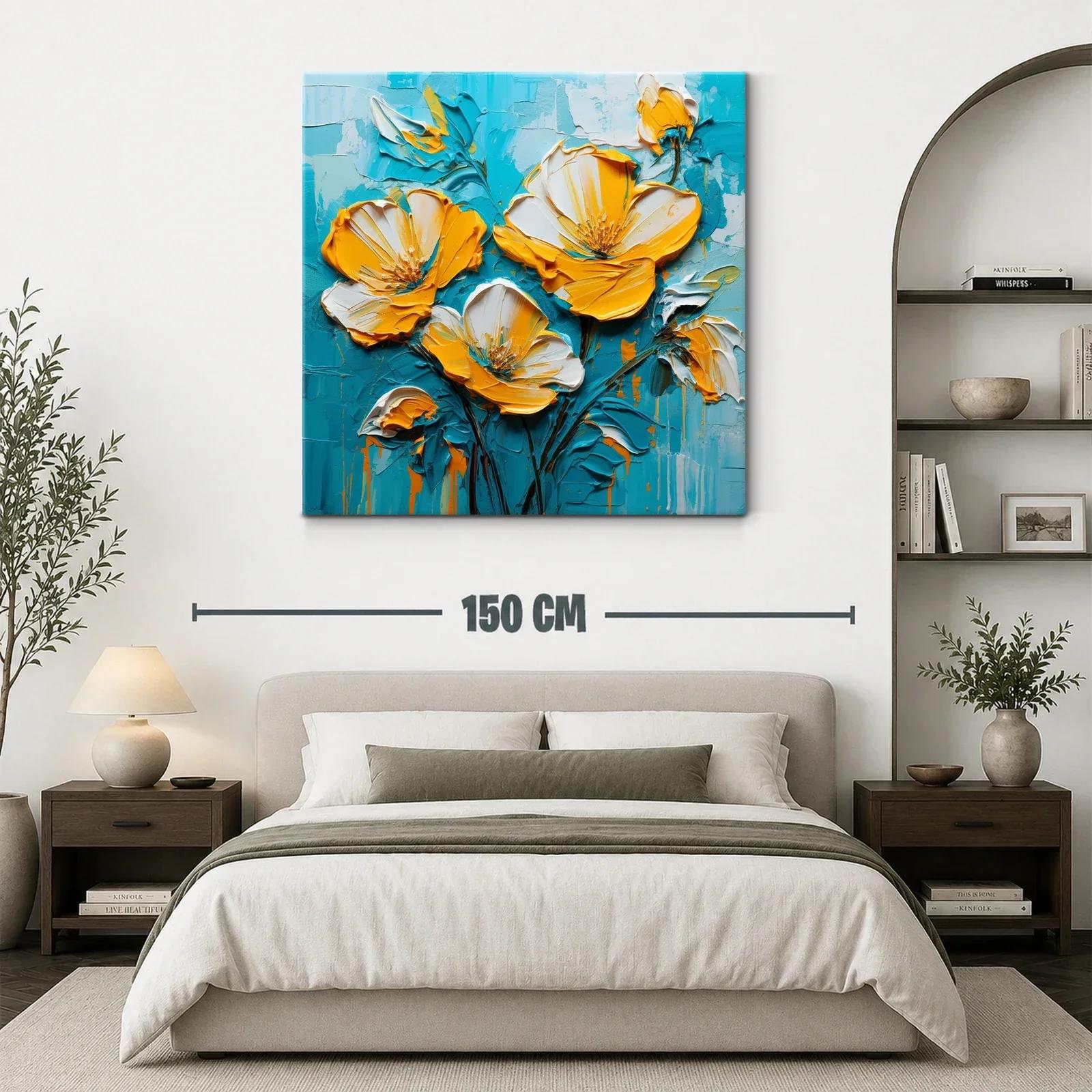Flores vibrantes en tonos amarillos y azules equilibrados — miniatura 3