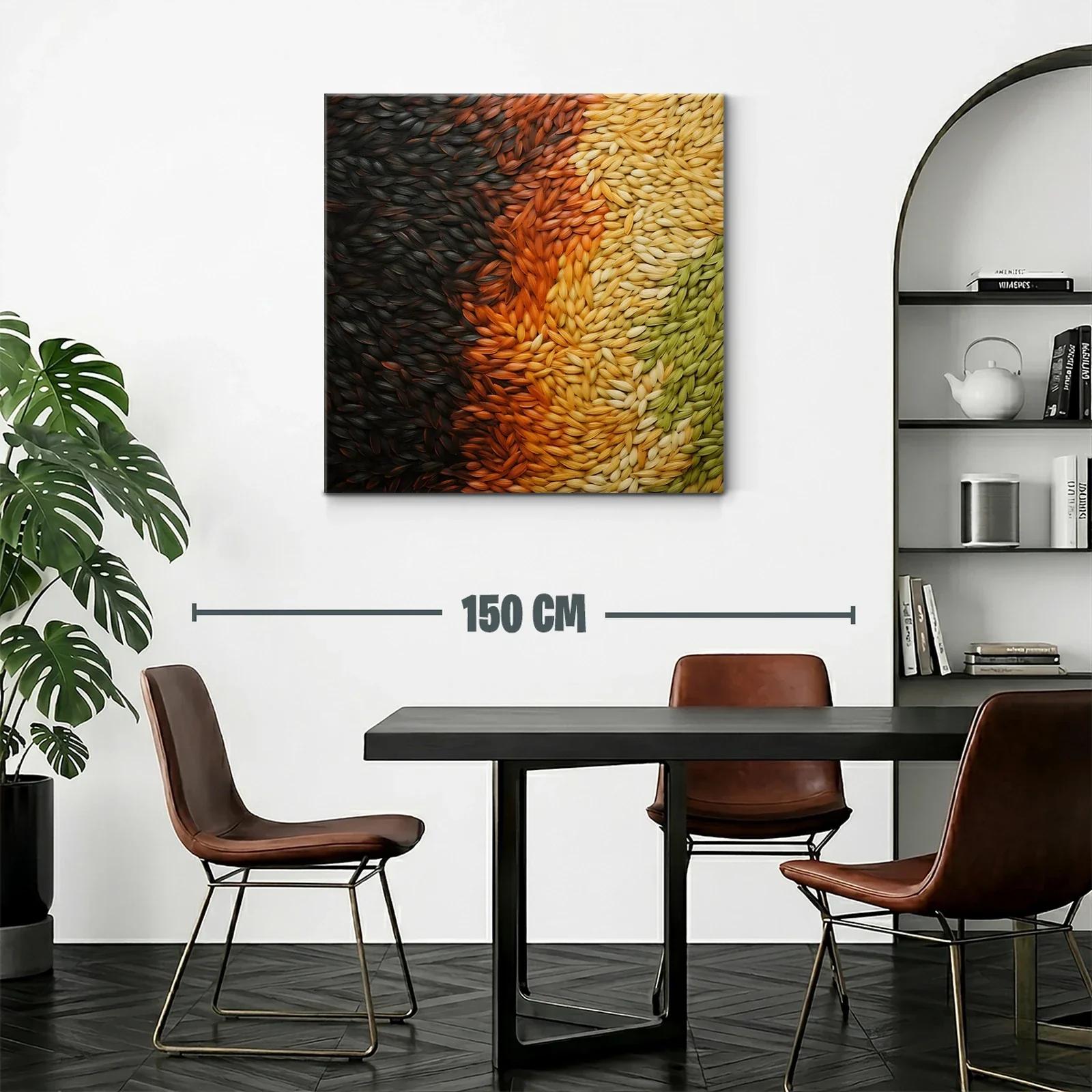 Cuadro abstracto con texturas orgánicas en tonos cálidos — miniatura 2