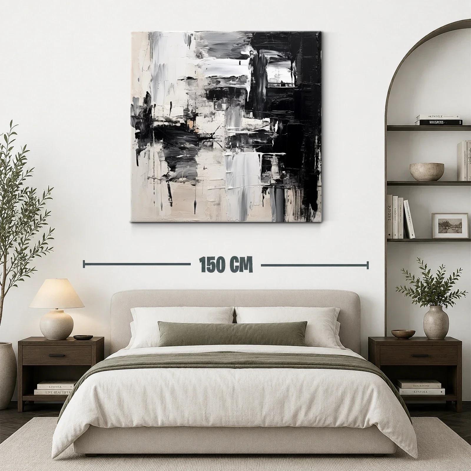 Composición abstracta en negro blanco y tonos neutros — miniatura 3