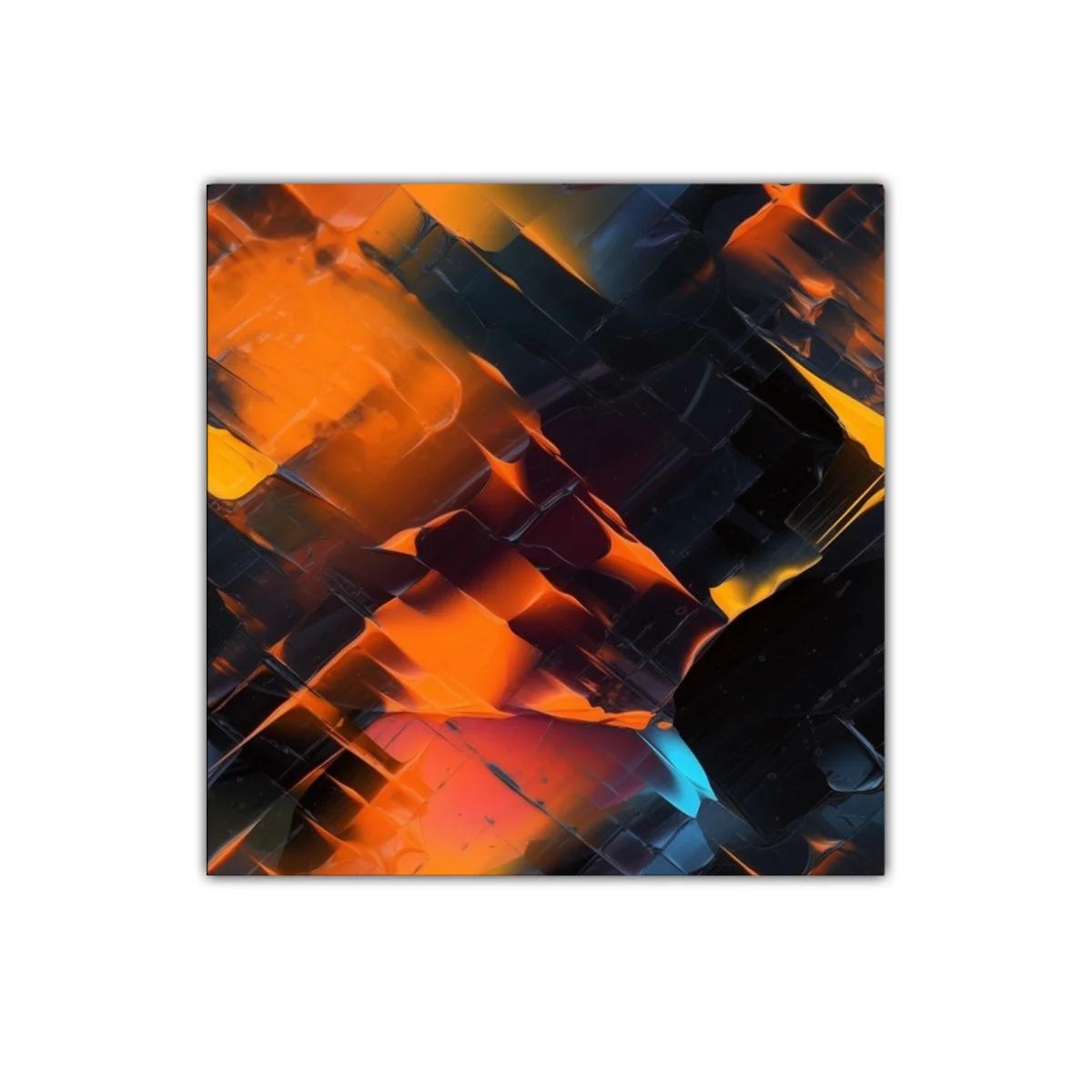 Abstracción vibrante en tonos cálidos y oscuros