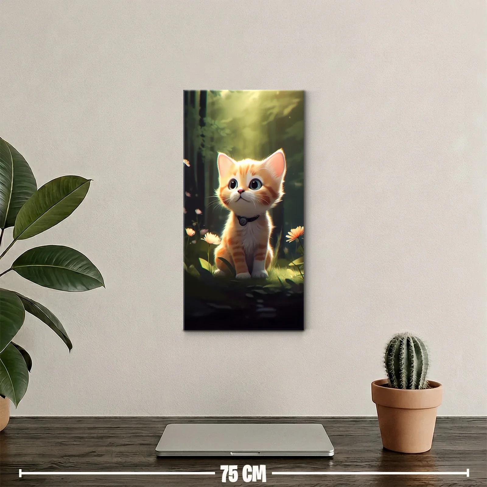 Cuadro gatito naranja en hierba con luz suave — miniatura 2