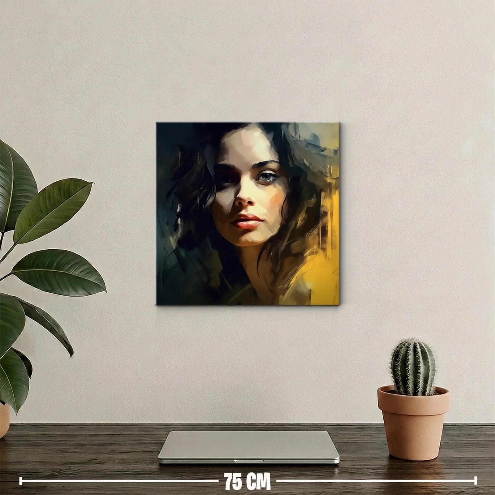 Retrato femenino con luz y sombra en tonos cálidos — miniatura 2