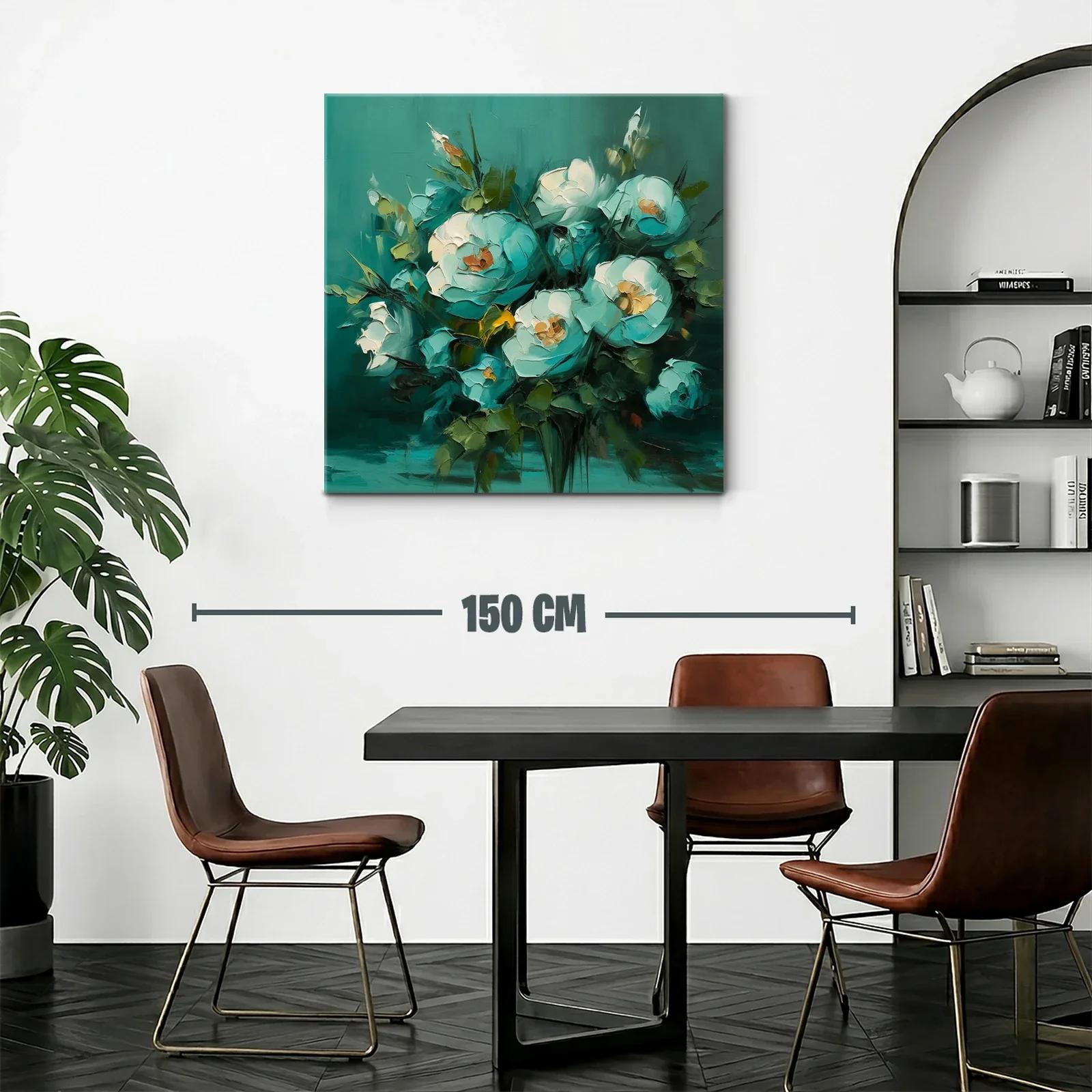 Cuadro floral en tonos verdes y azules suaves — miniatura 2