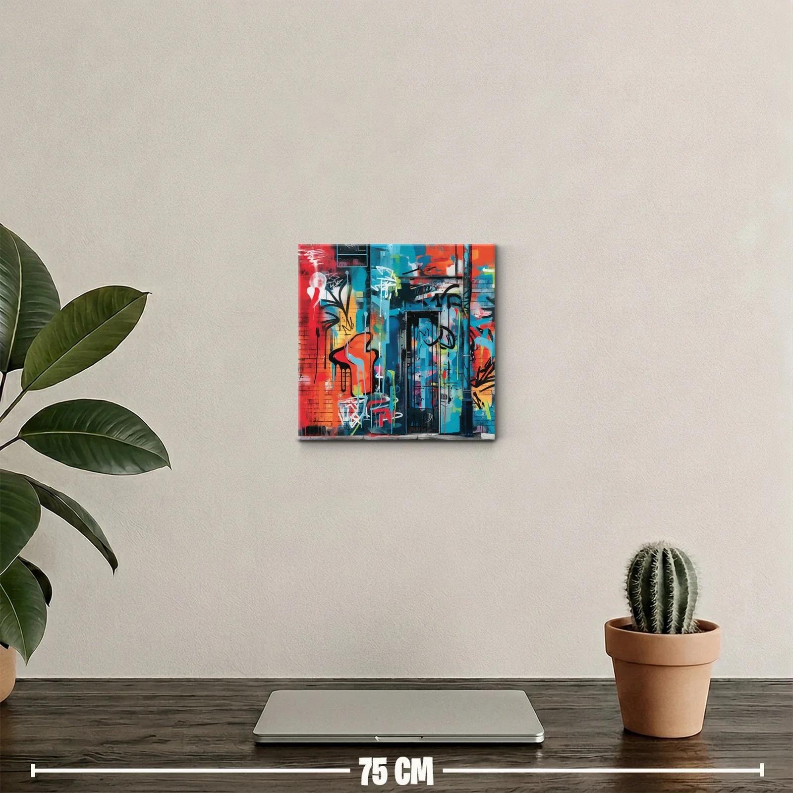 Composición urbana en vibrantes tonos azul y naranja — miniatura 2
