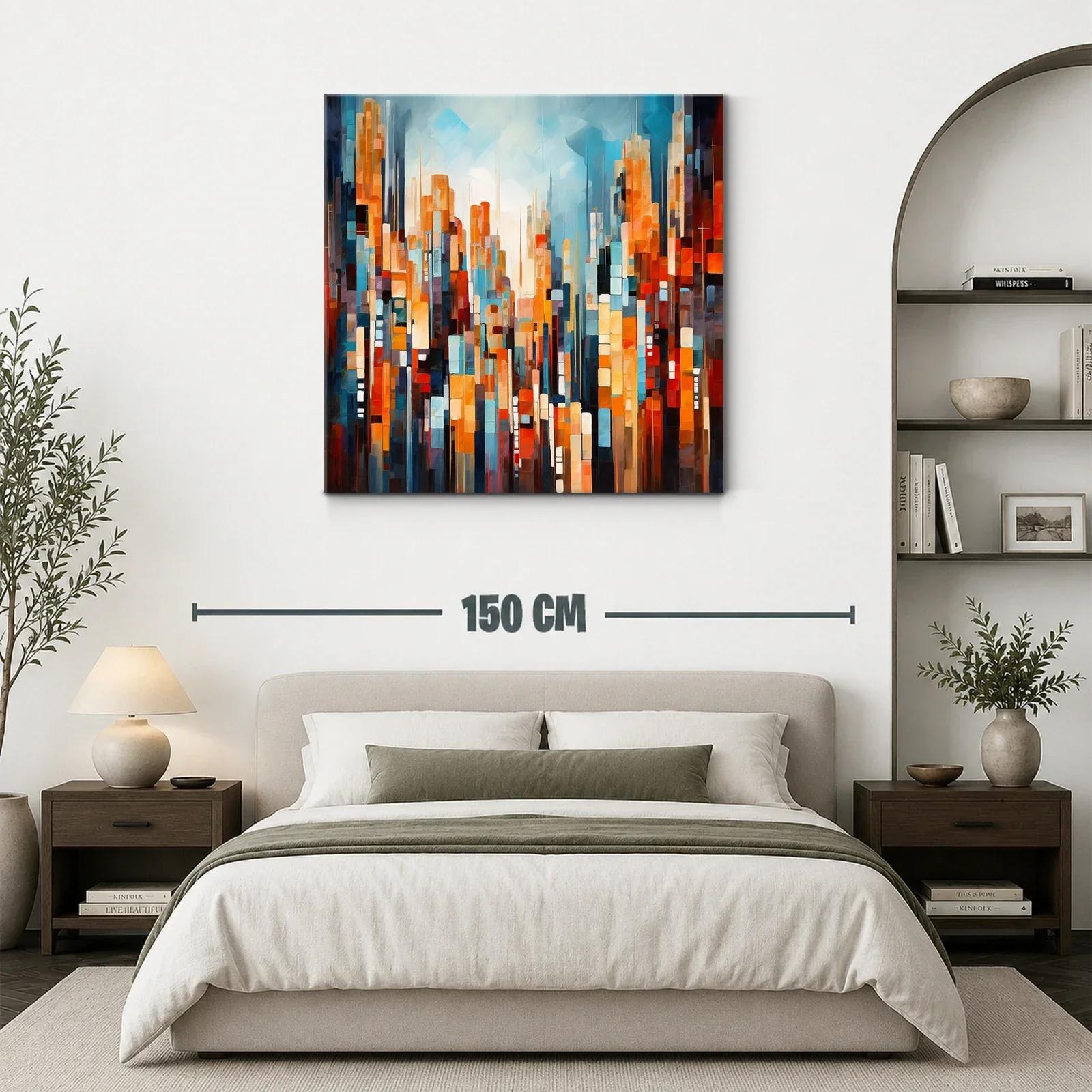 Abstracto vibrante de ciudad con tonos cálidos y fríos — miniatura 3
