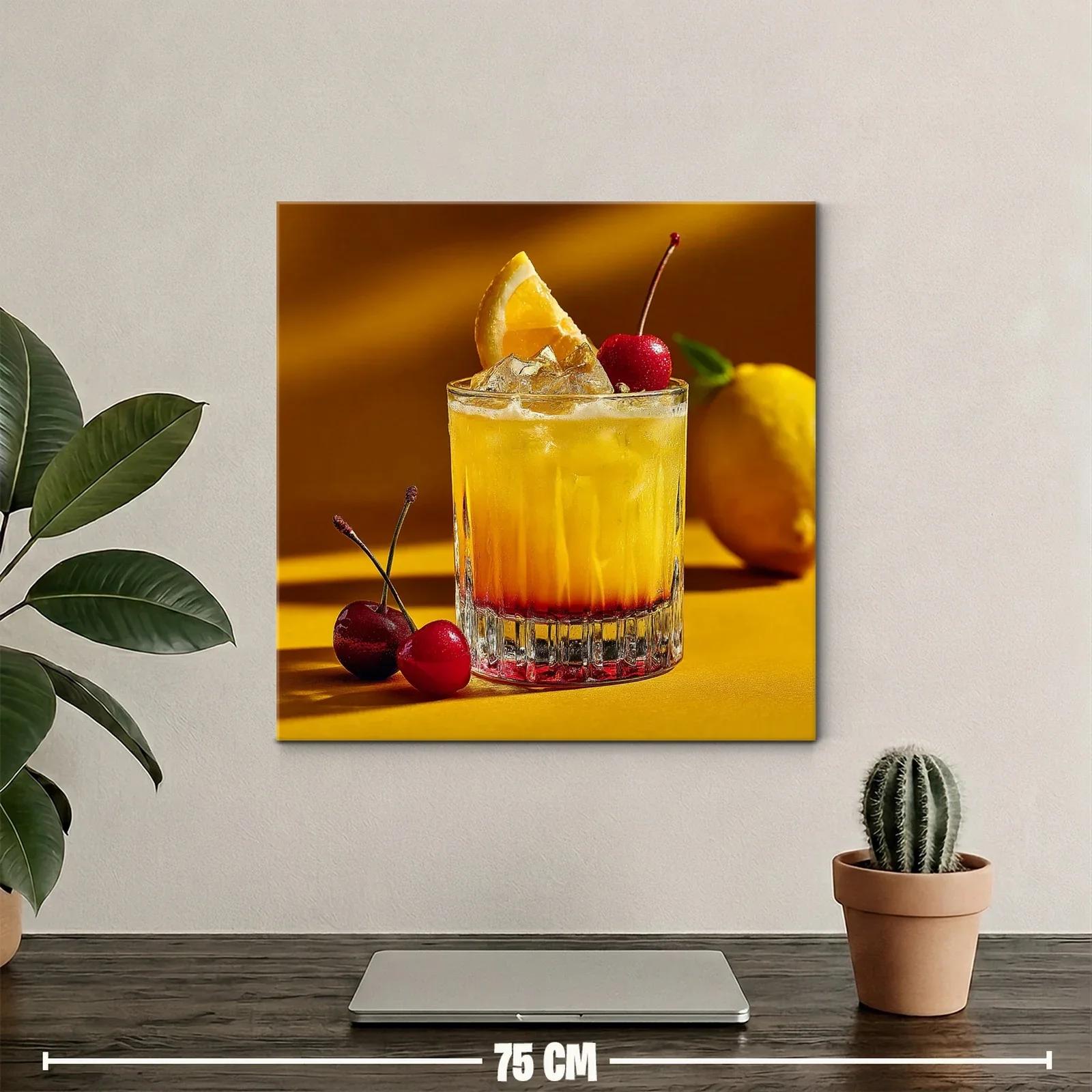 Cuadro refrescante con cóctel de cítricos y cerezas vibrantes — miniatura 2